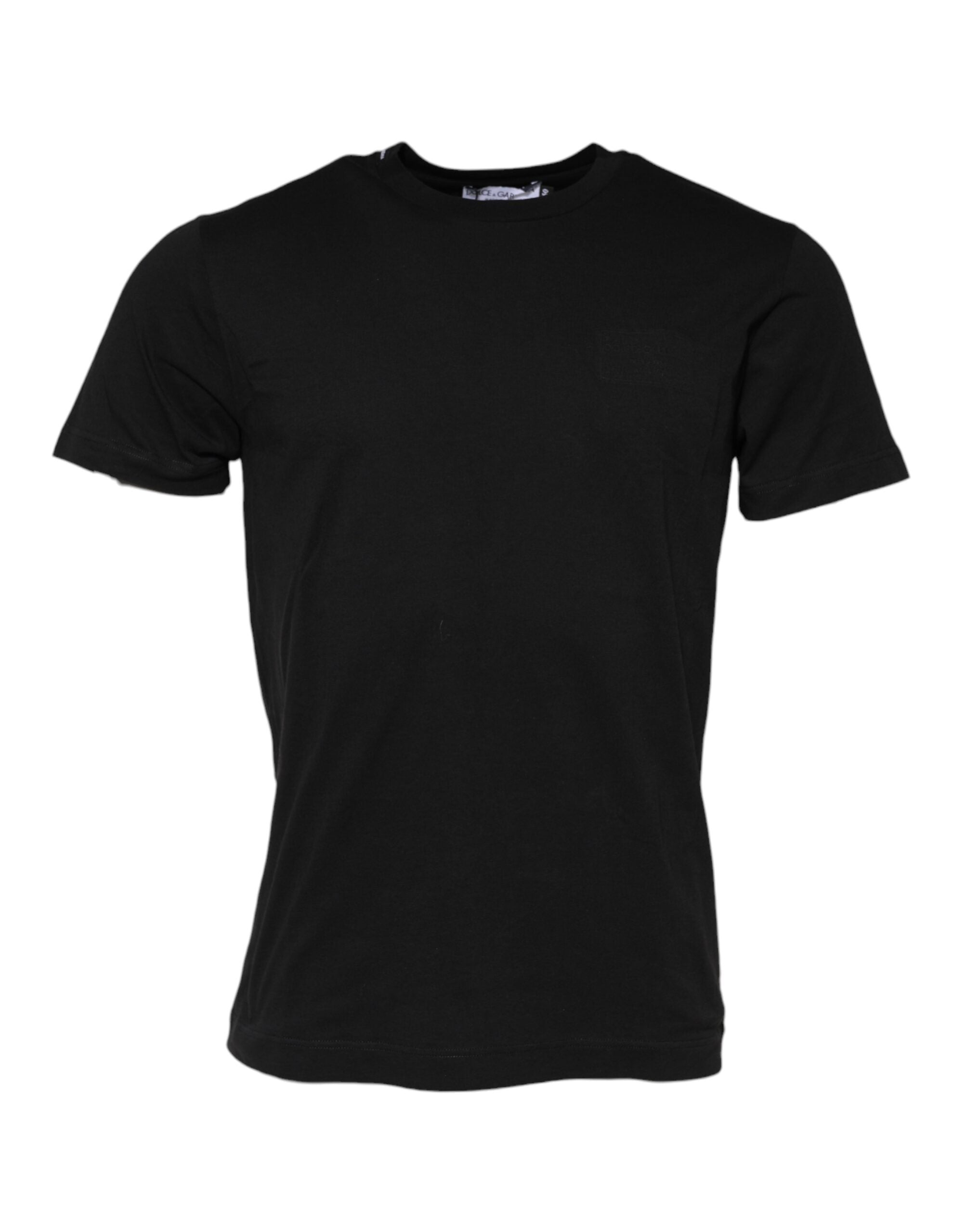 Dolce & Gabbana Black Cotton Crew-Neck Short-Sleeve T-Shirt