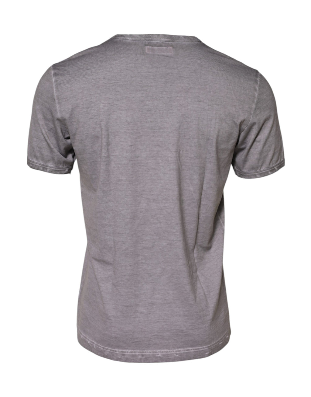 Dolce & Gabbana Grey Cotton Graphic Print Crew Neck T-Shirt