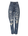 Dolce & Gabbana Blue AMBER High-Waist Ripped Denim Jeans