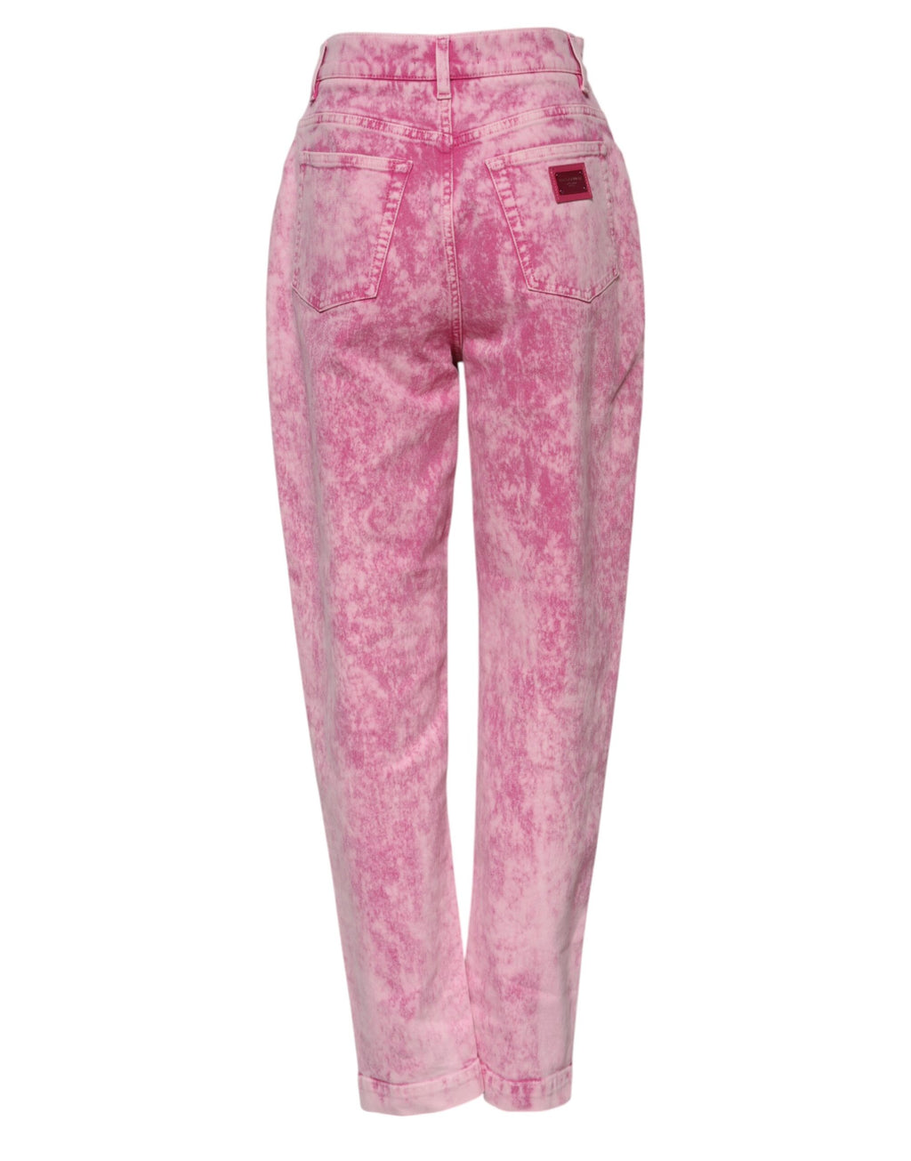 Dolce & Gabbana Pink Tie Dye High-Waisted Tapered Denim Jeans