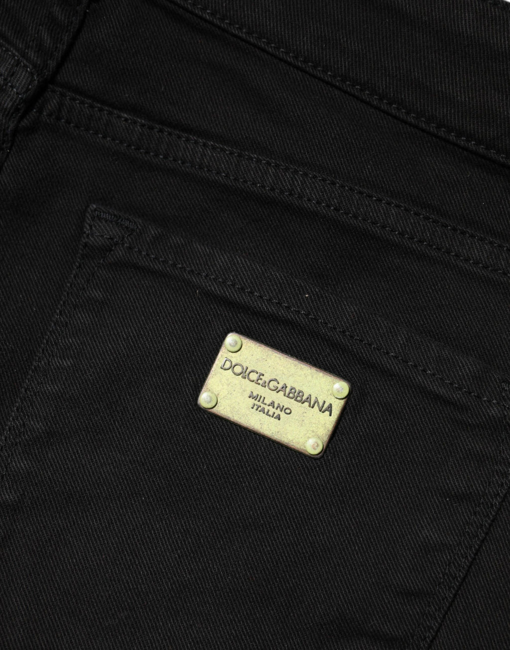 Dolce & Gabbana Black Mid-Rise Cotton Skinny Denim Jeans