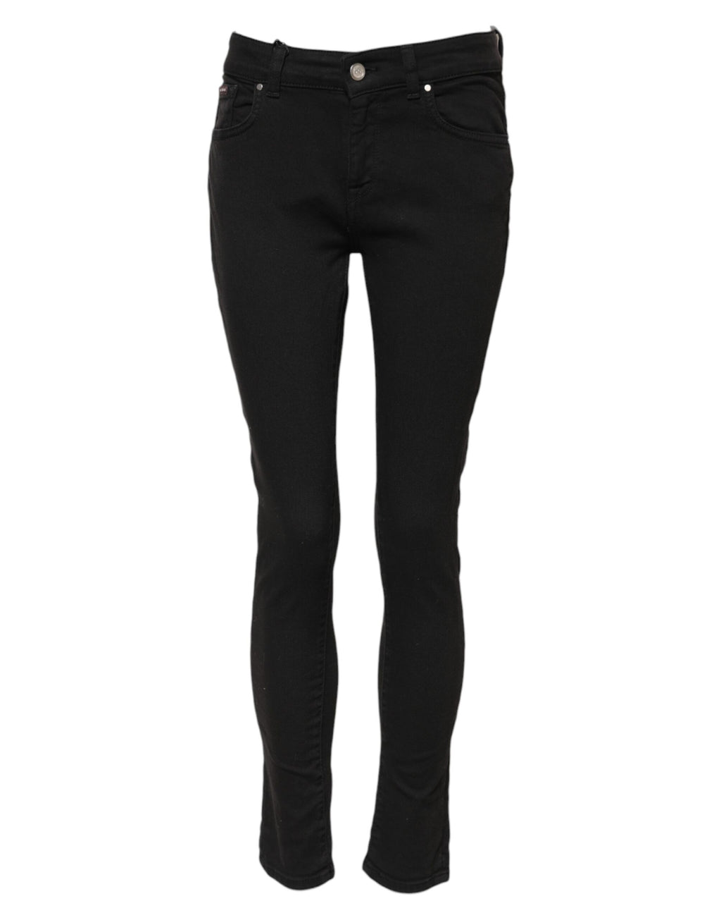 Dolce & Gabbana Black Mid-Rise Cotton Skinny Denim Jeans
