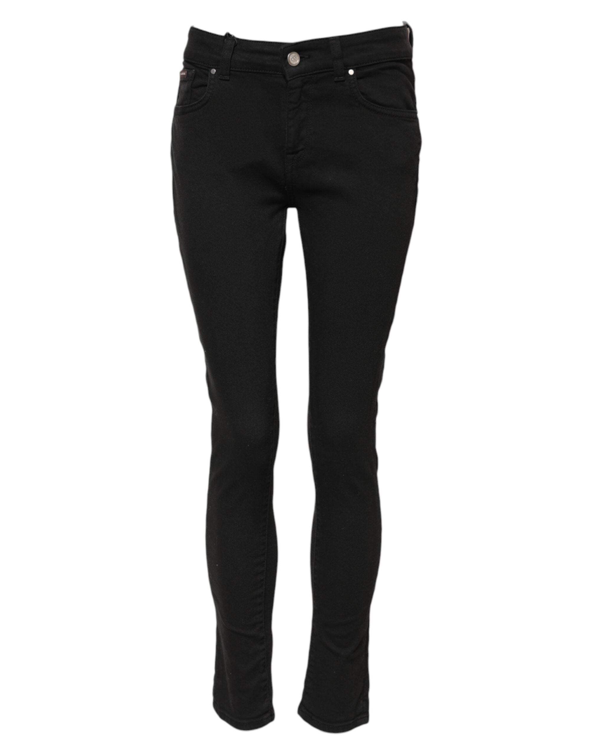 Dolce & Gabbana Black Mid-Rise Cotton Skinny Denim Jeans