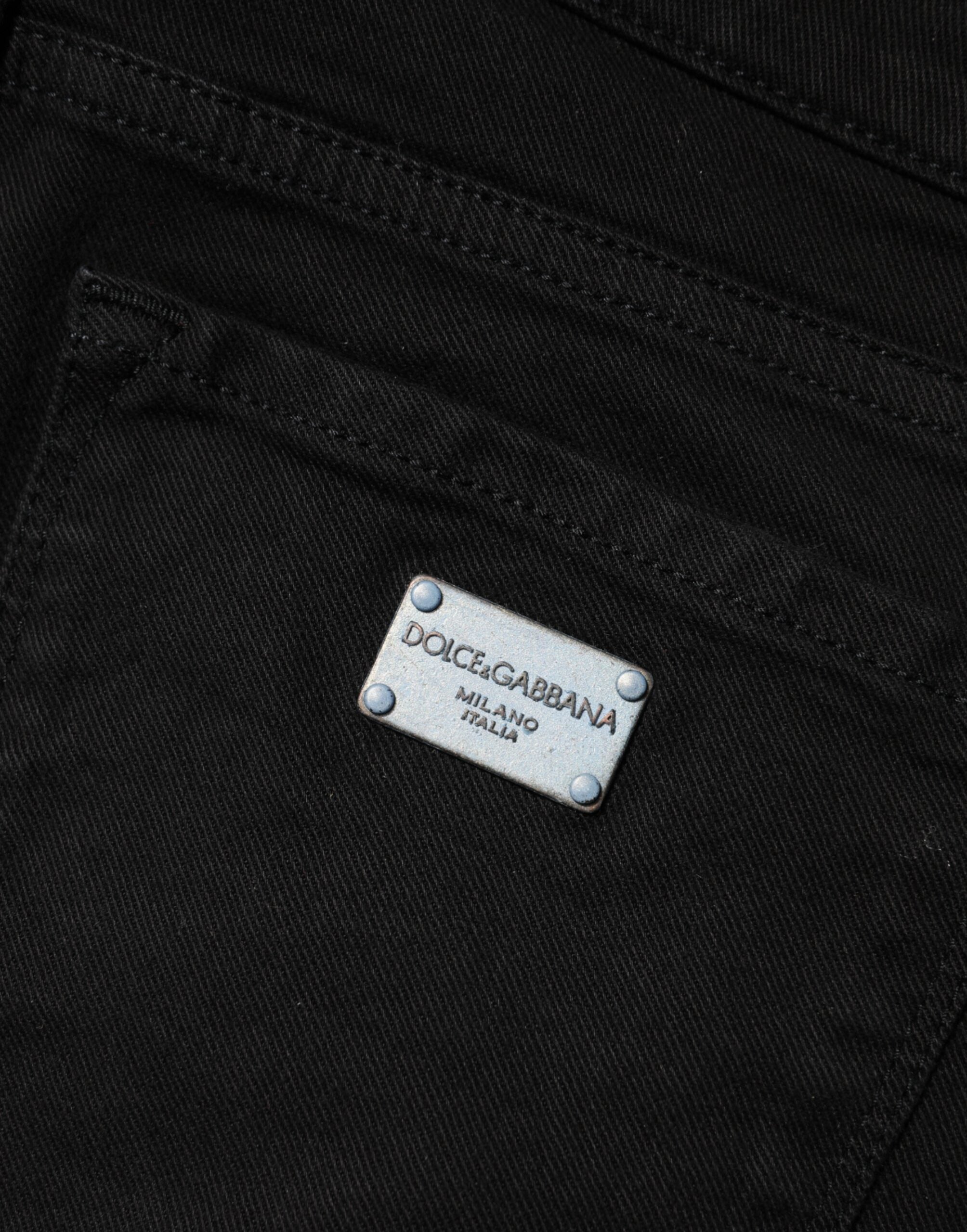 Dolce & Gabbana Black Mid-Rise Cotton Skinny Denim Jeans