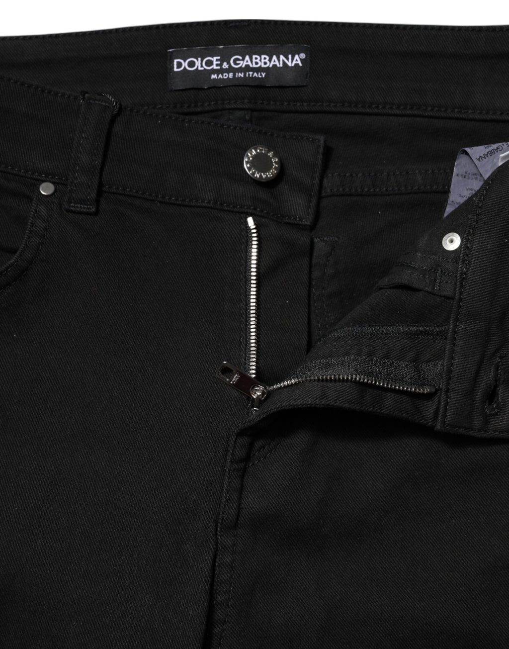 Dolce & Gabbana Schwarze Skinny Denim-Jeans aus Baumwolle mit mittlerer Taille
