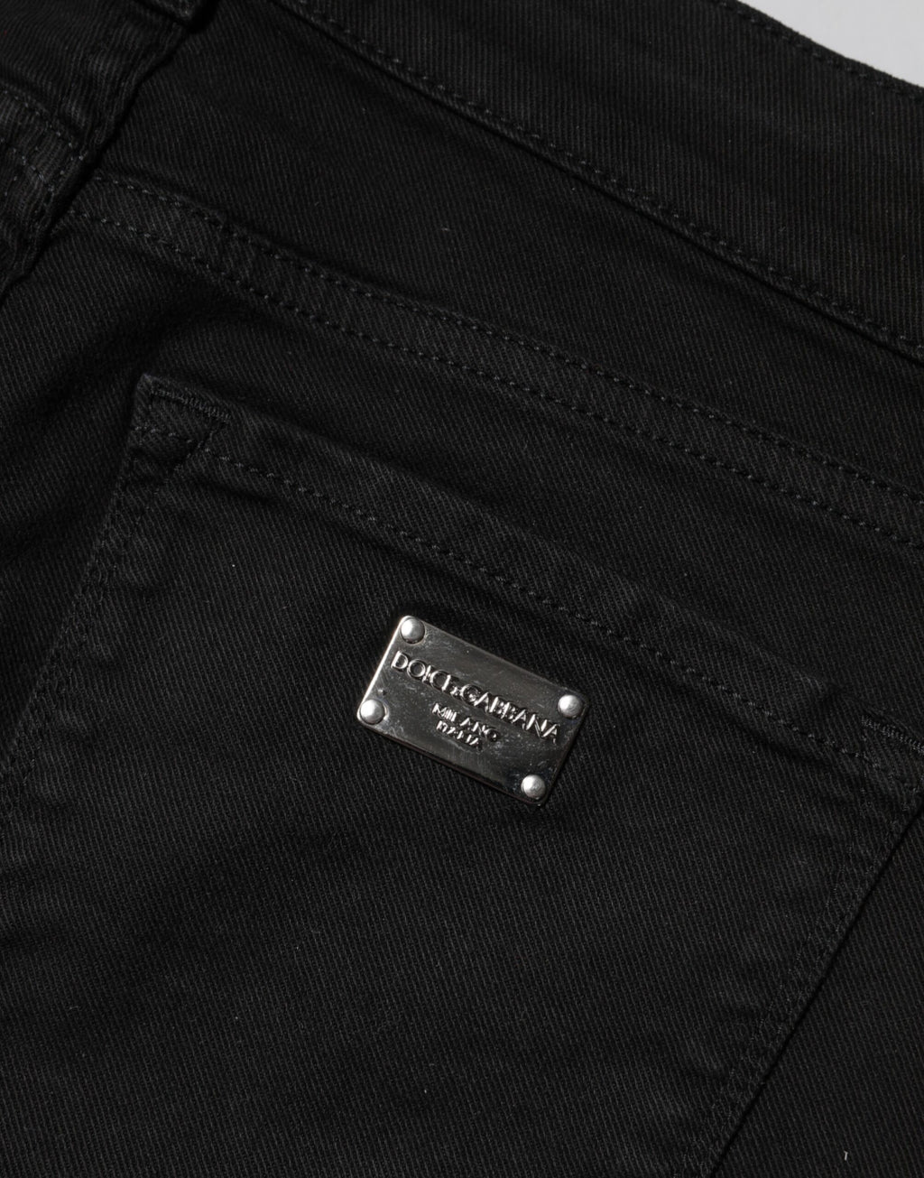Dolce & Gabbana Schwarze Skinny Denim-Jeans aus Baumwolle mit mittlerer Taille