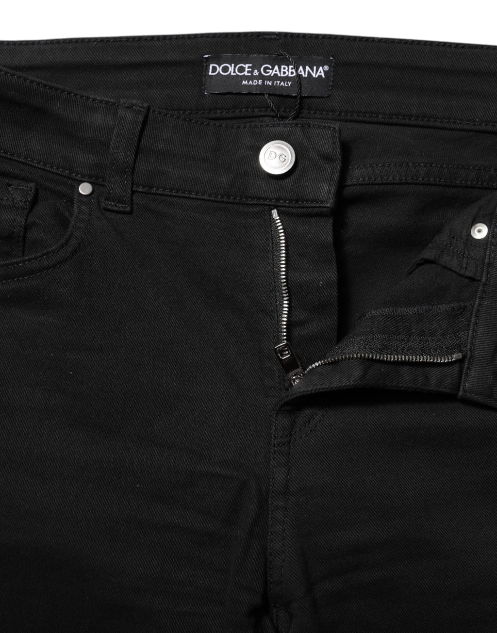 Dolce & Gabbana Black Mid-Rise Cotton Skinny Denim Jeans