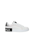 Dolce & Gabbana Weiße Low-Top-Sneaker aus Leder