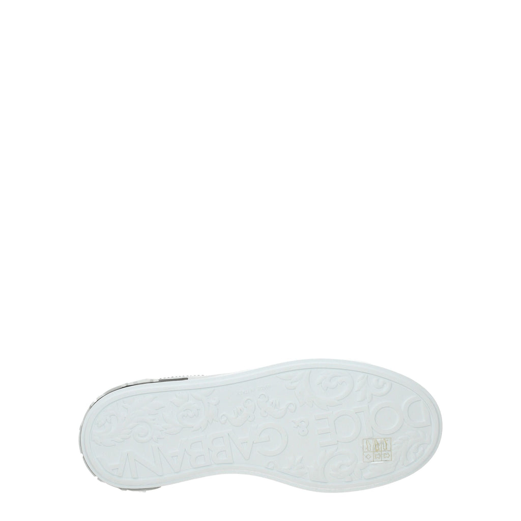 Dolce & Gabbana Weiße Low-Top-Sneaker aus Leder