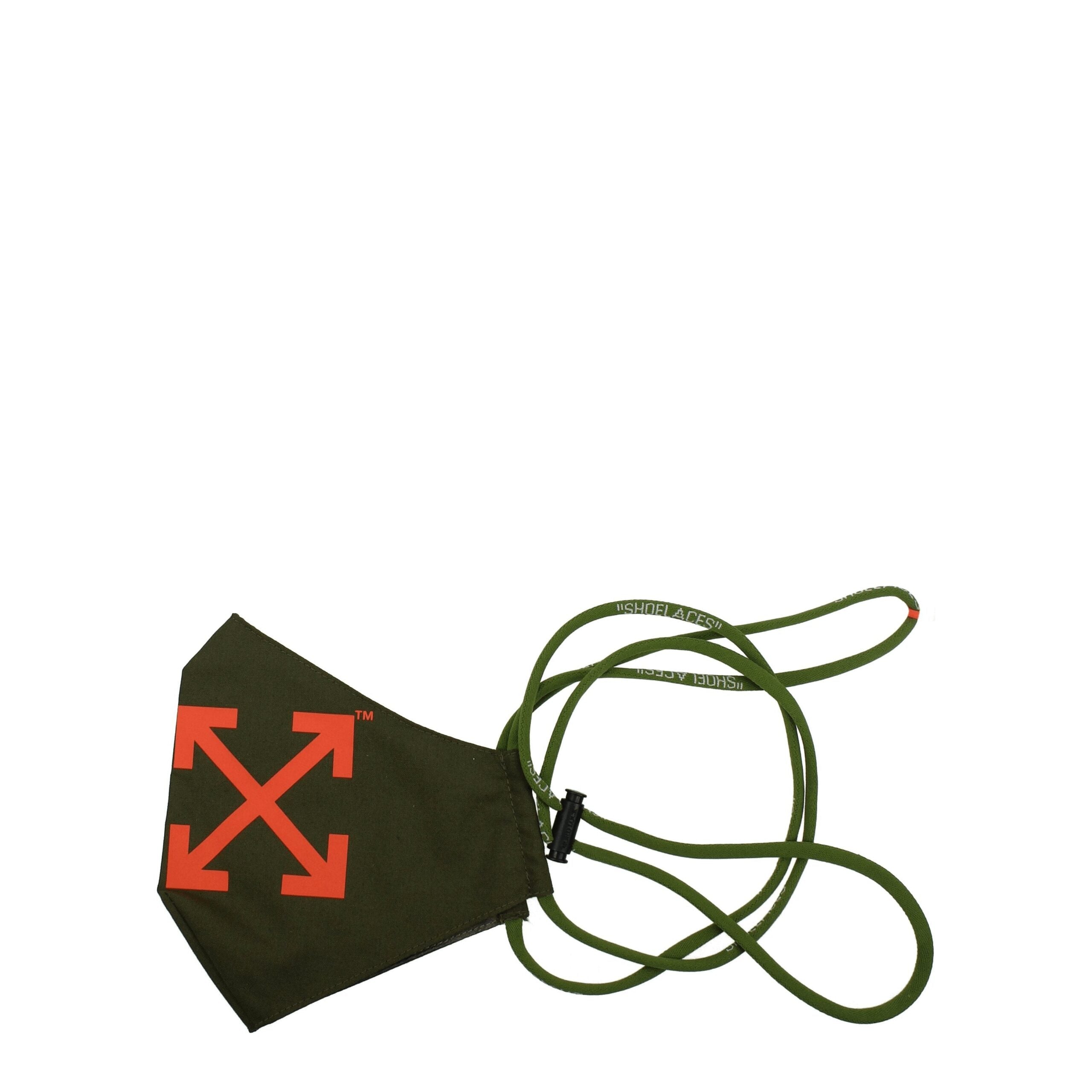 Off-White Grüne Polyester-Gesichtsmaske