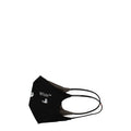 Off-White Cotton Mask in Black