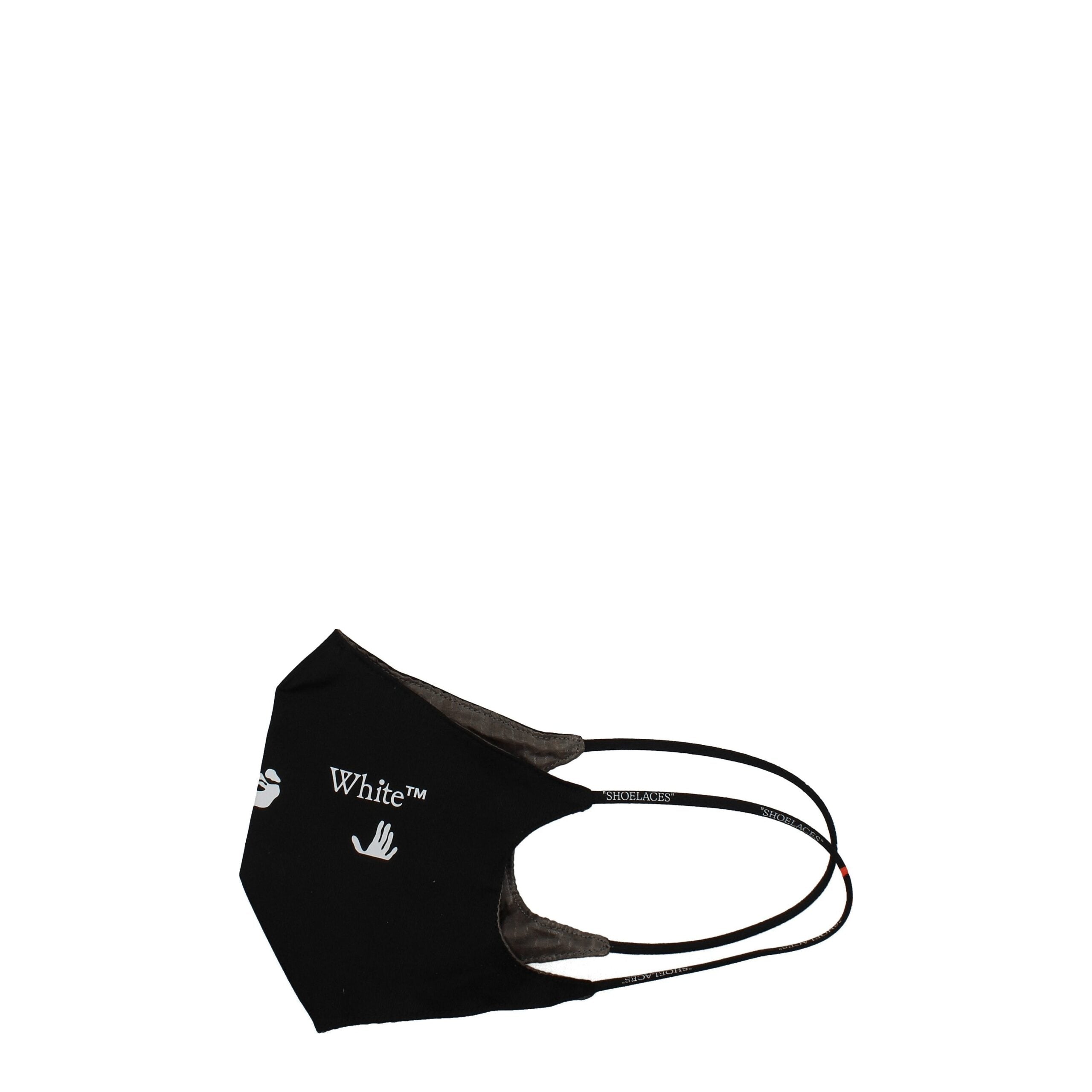 Off-White Cotton Mask in Black