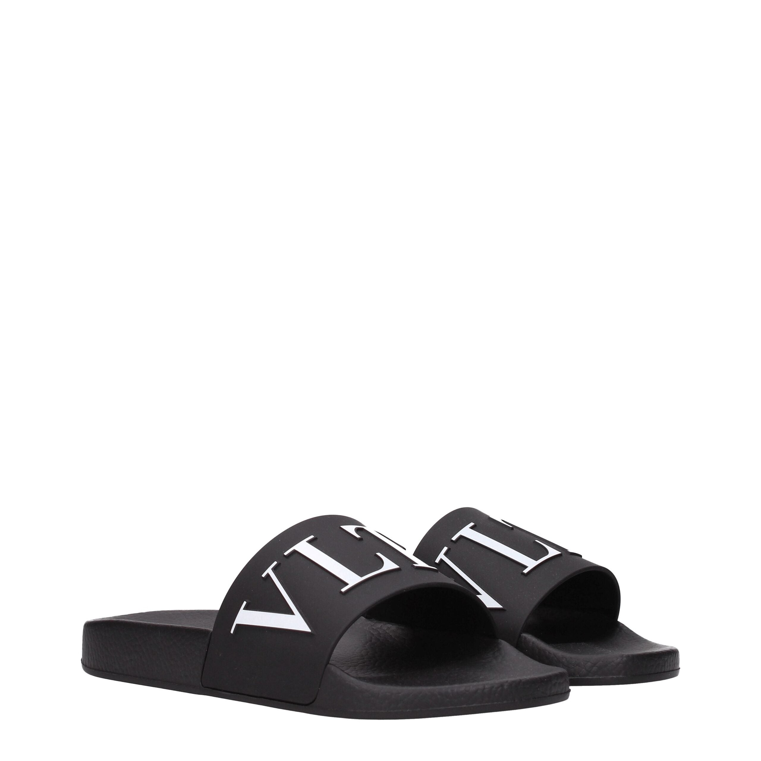 Valentino Garavani Baumwoll-Pantoffeln in Schwarz
