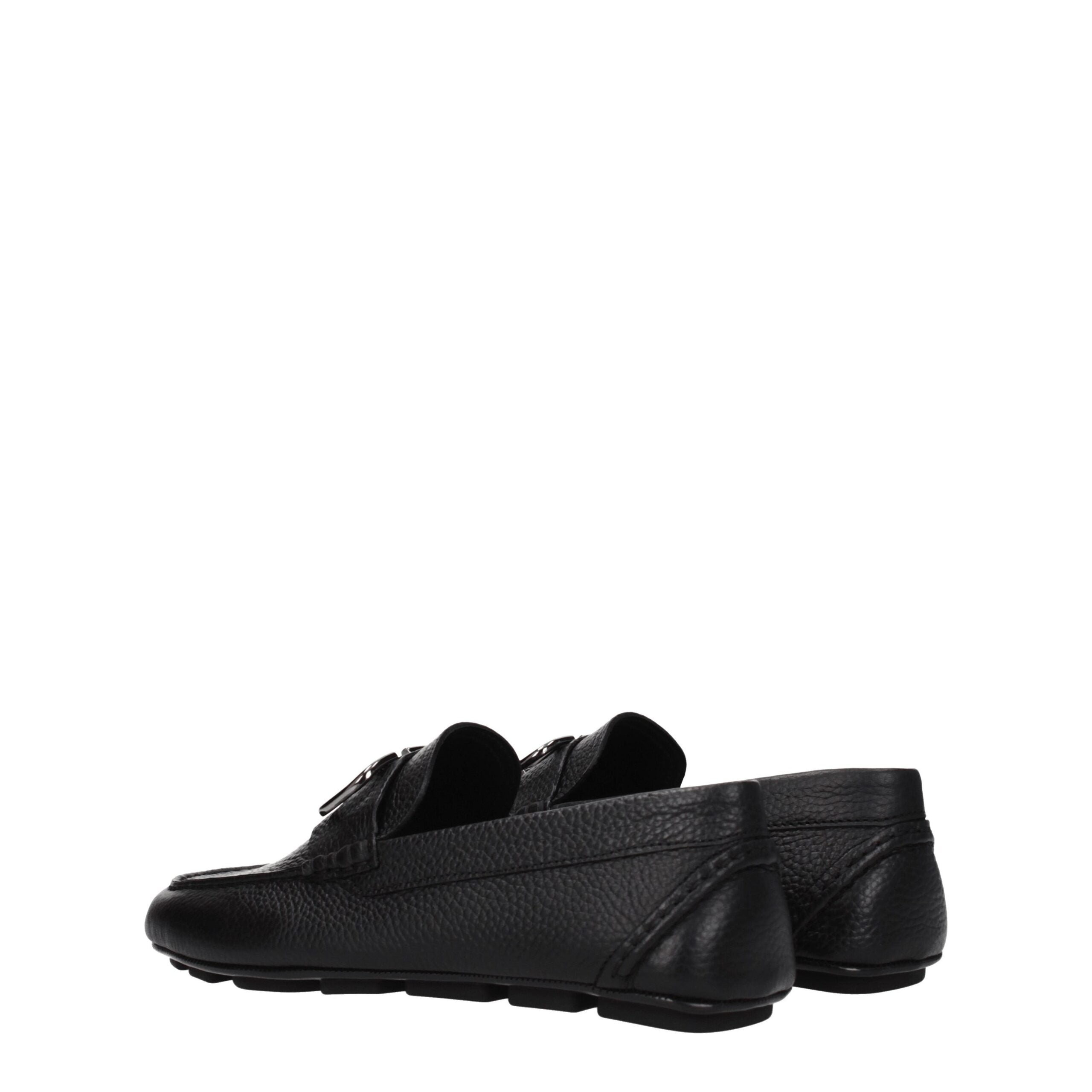 Valentino Garavani Black Leather Slippers