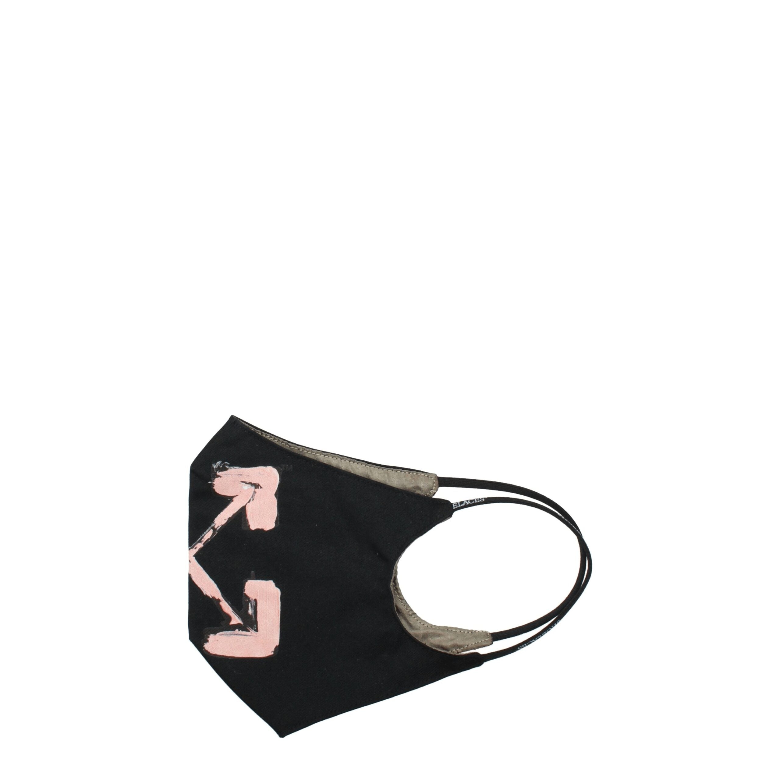 Off-White Cotton Mask in Black