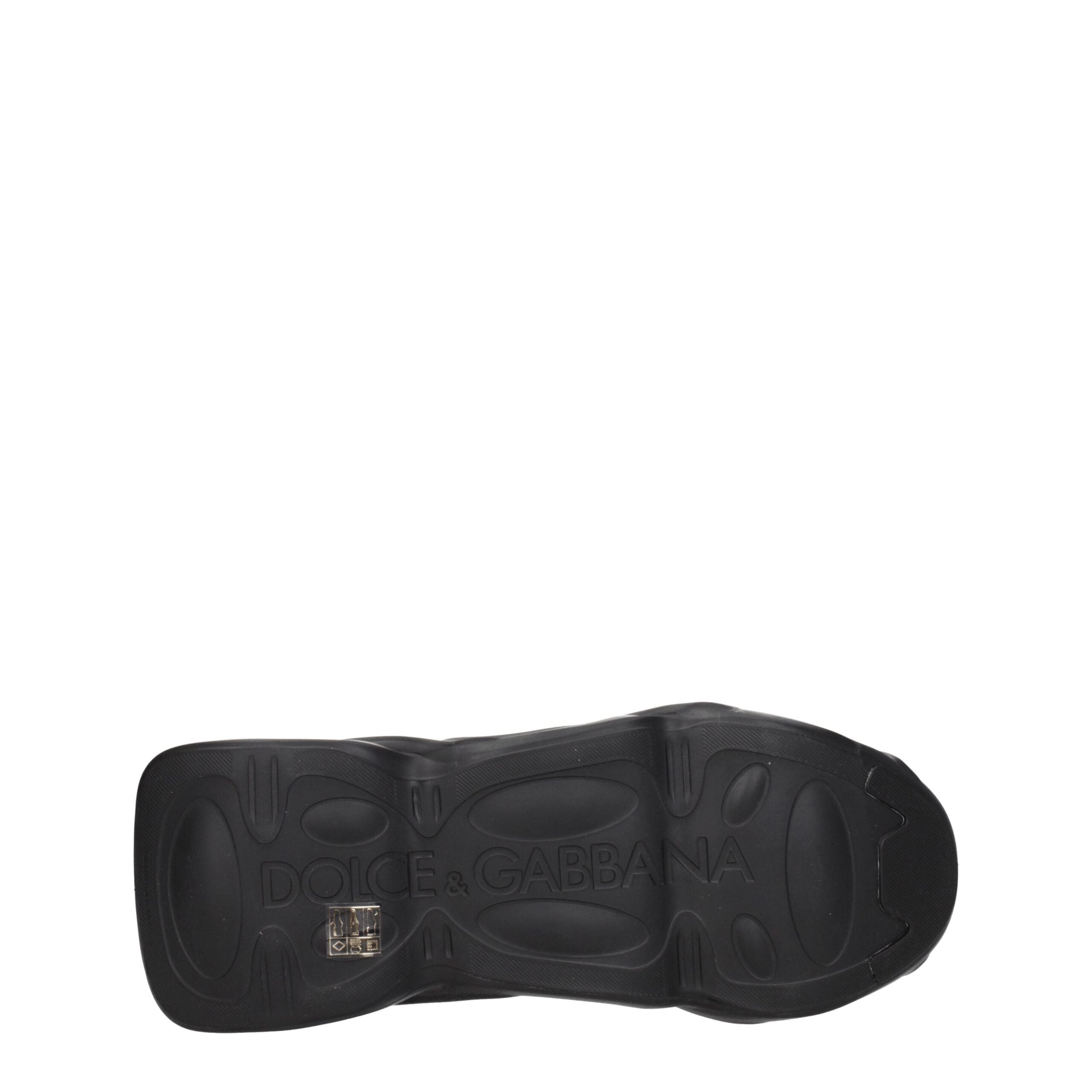 Dolce & Gabbana Schwarzer Stoff Chunky Sneakers