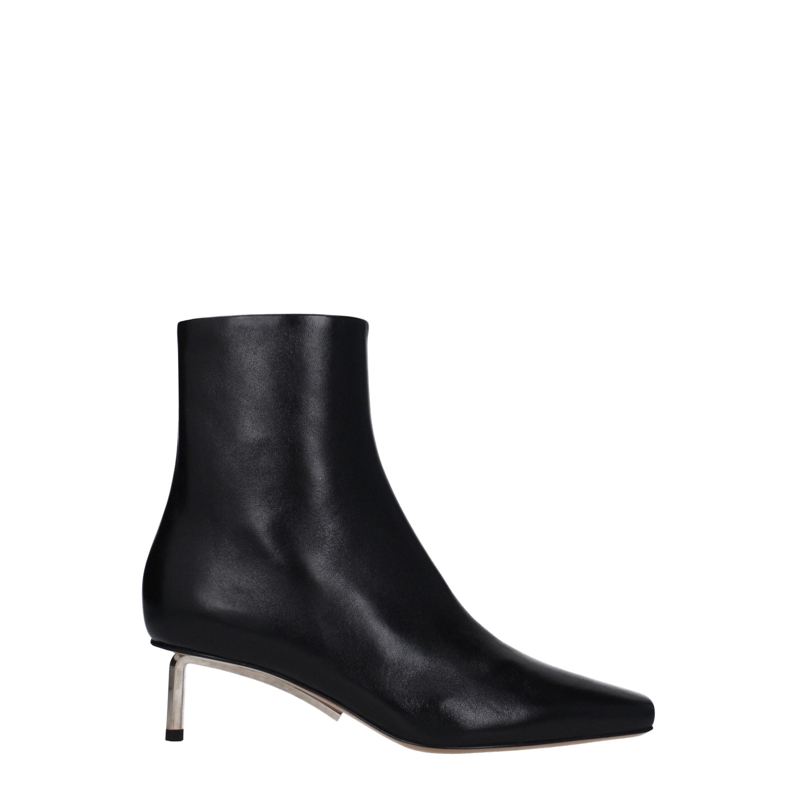 Off-White Schwarze Lederstiefeletten