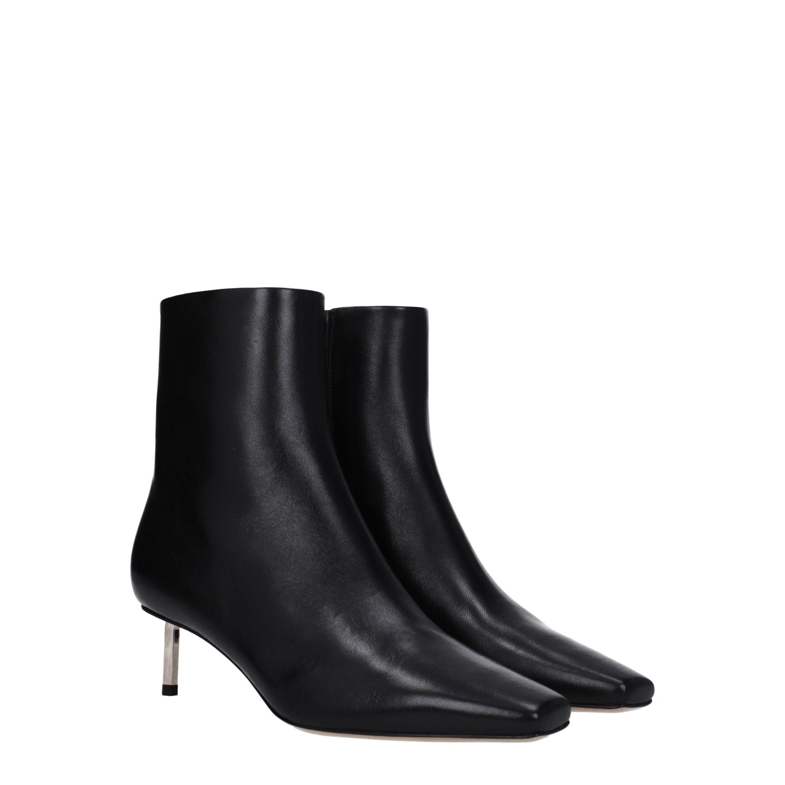 Off-White Schwarze Lederstiefeletten
