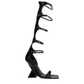 The Attico Black Leather Stiletto Heels