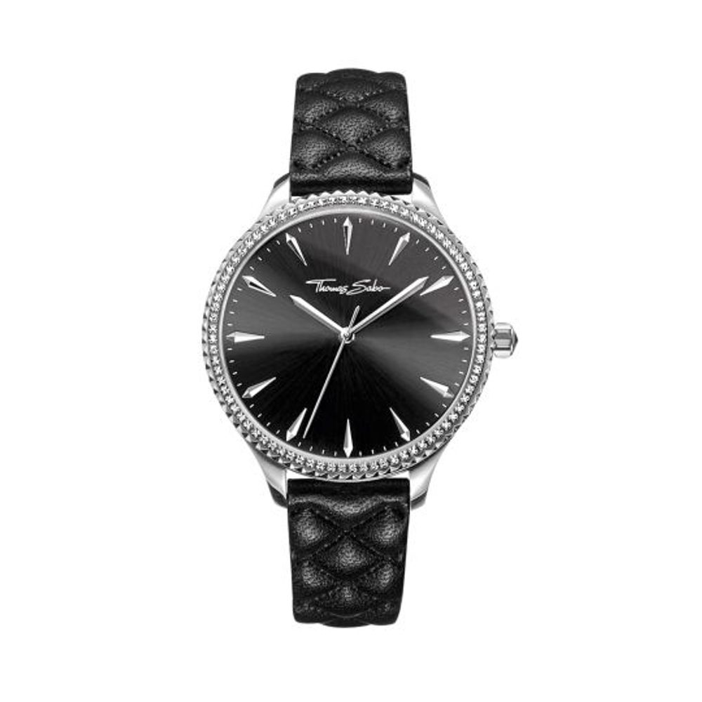 Thomas Sabo Schwarze Lederkleid-Uhr