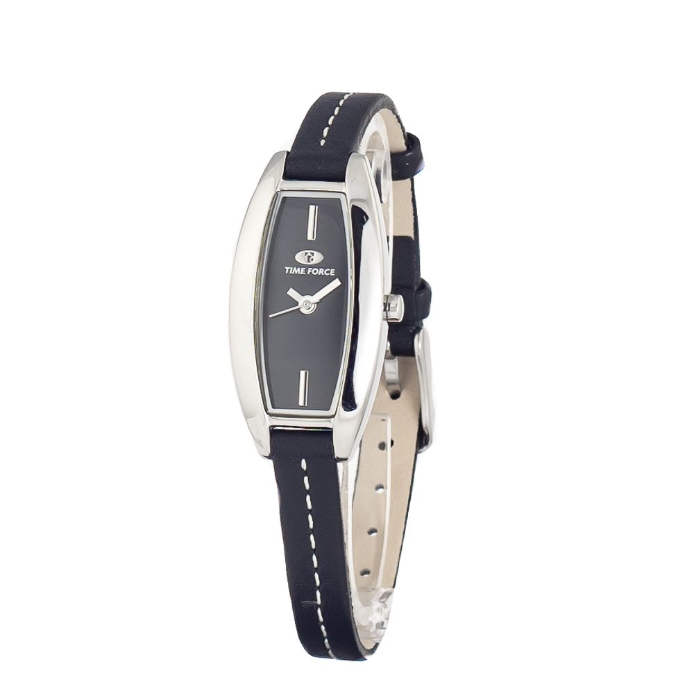 Time Force Black Leather Casual Watch