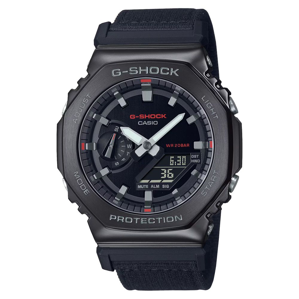 Casio Schwarze Stoff-Sportuhr