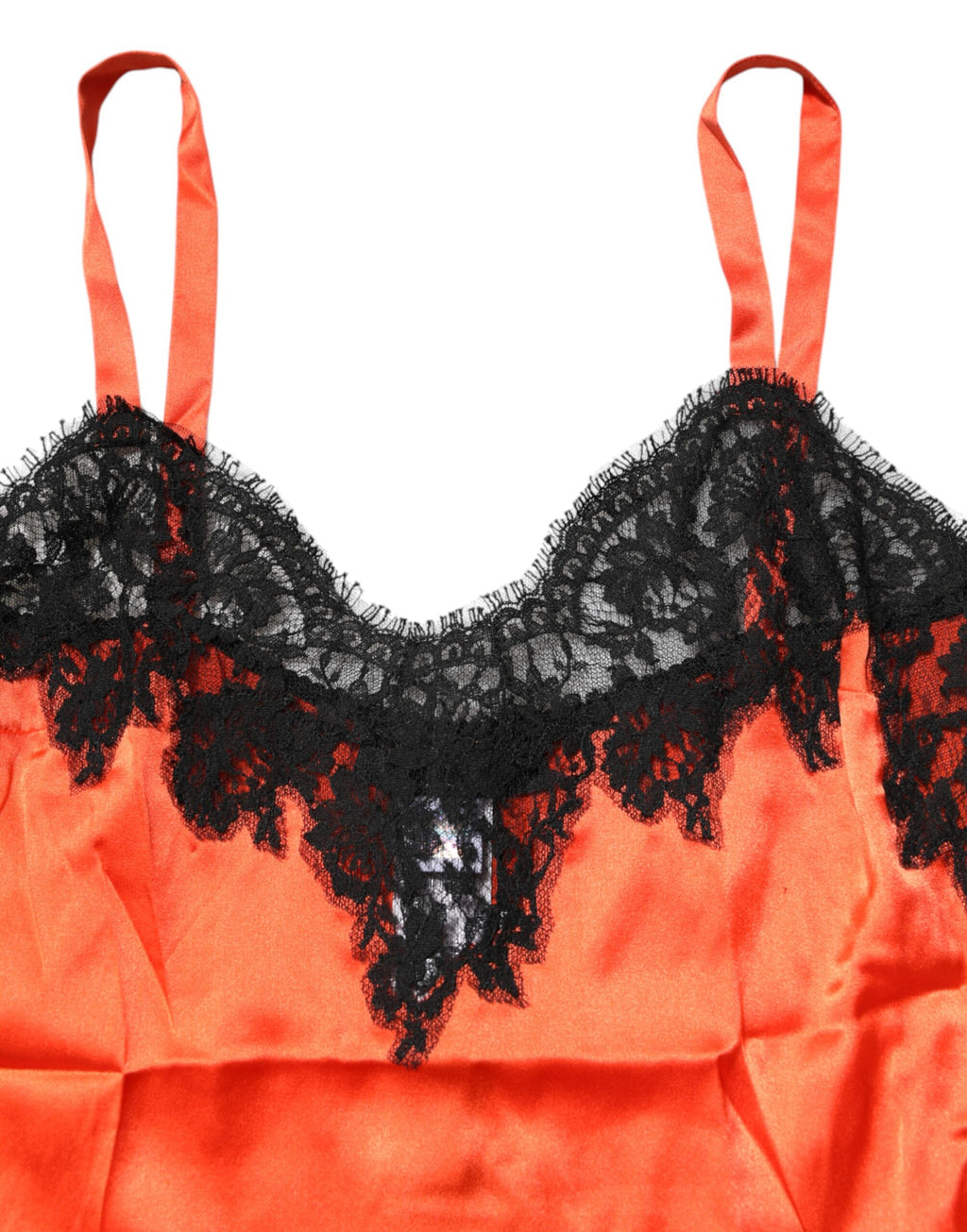 Dolce & Gabbana Red and Black Lace-Trimmed Sleeveless Silk Top