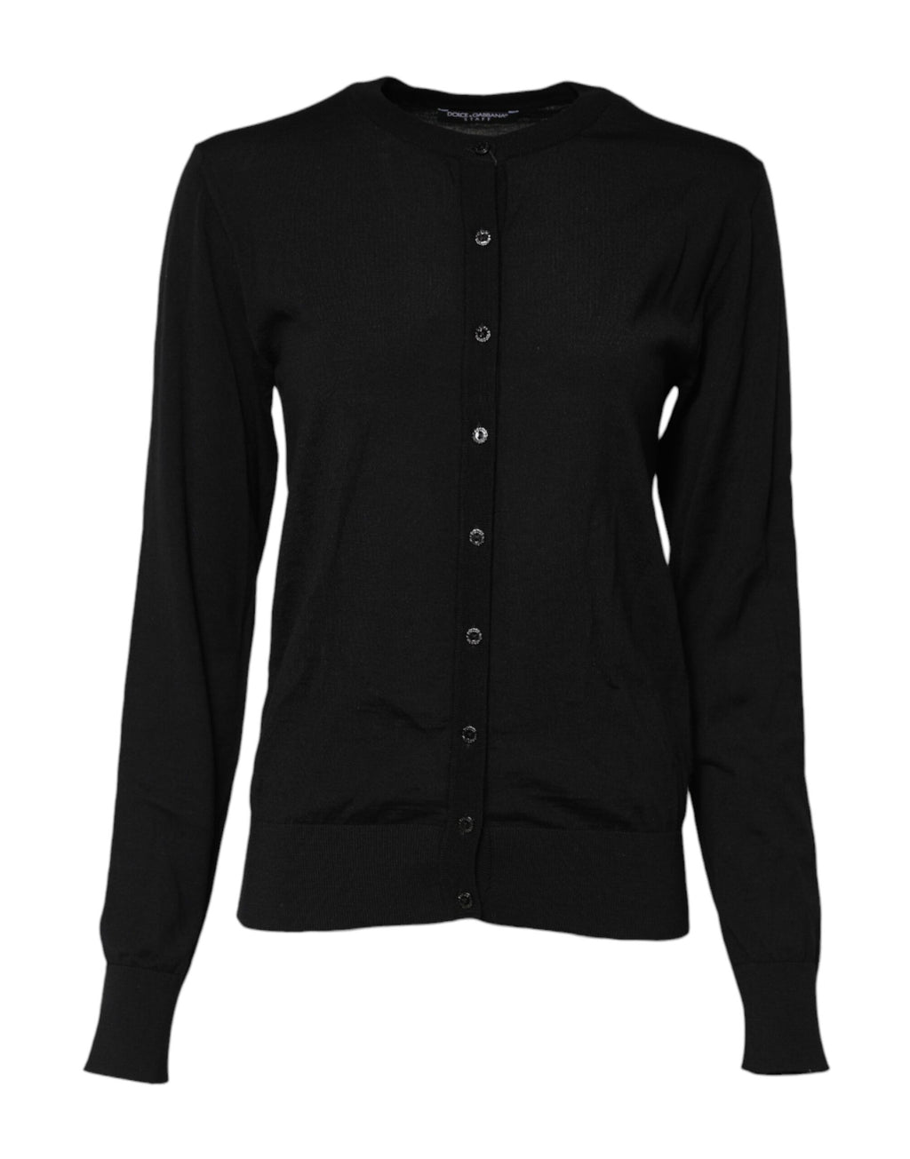 Dolce & Gabbana Black Wool Crew-neck Knit Sweater
