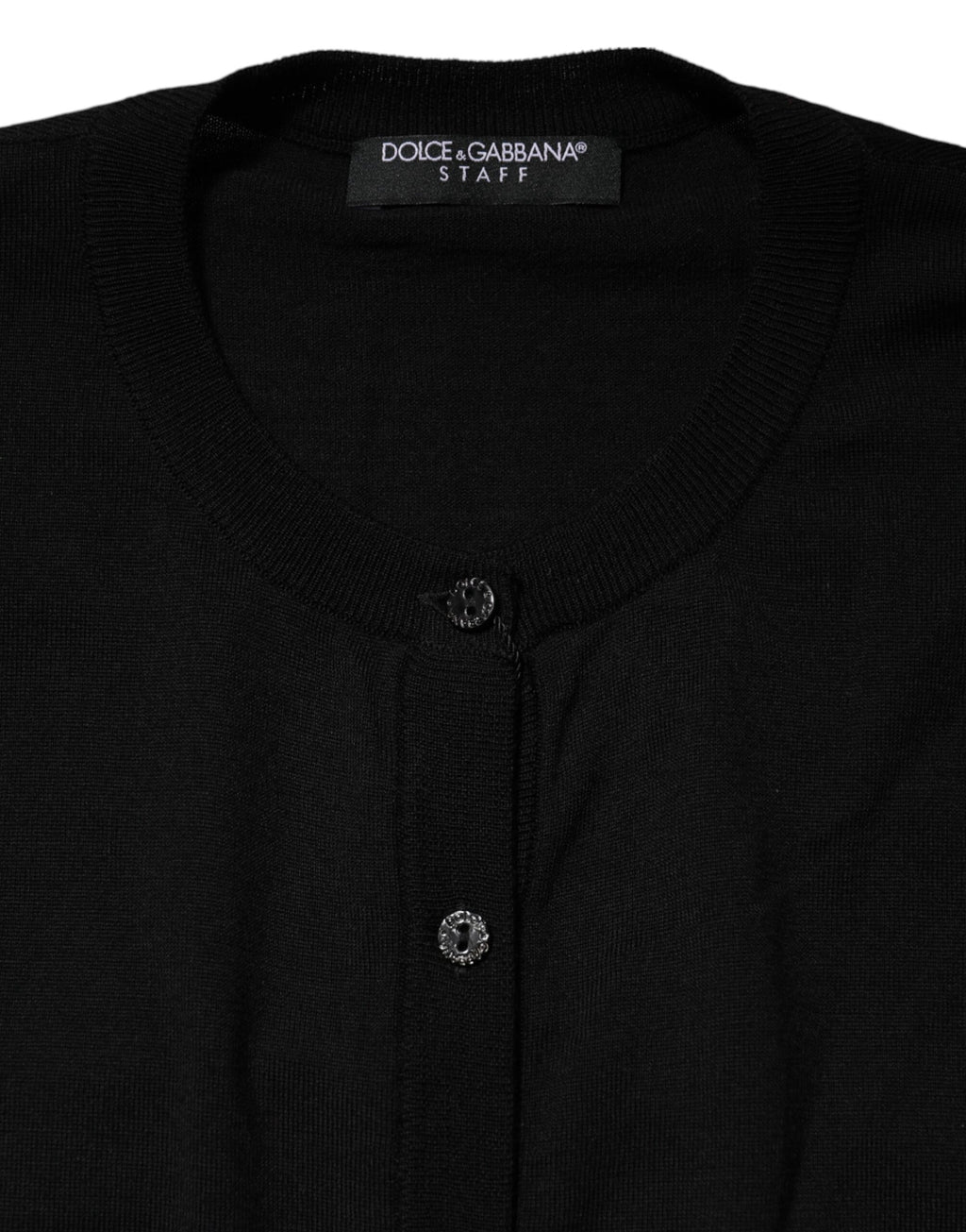 Dolce & Gabbana Black Wool Crew-neck Knit Sweater