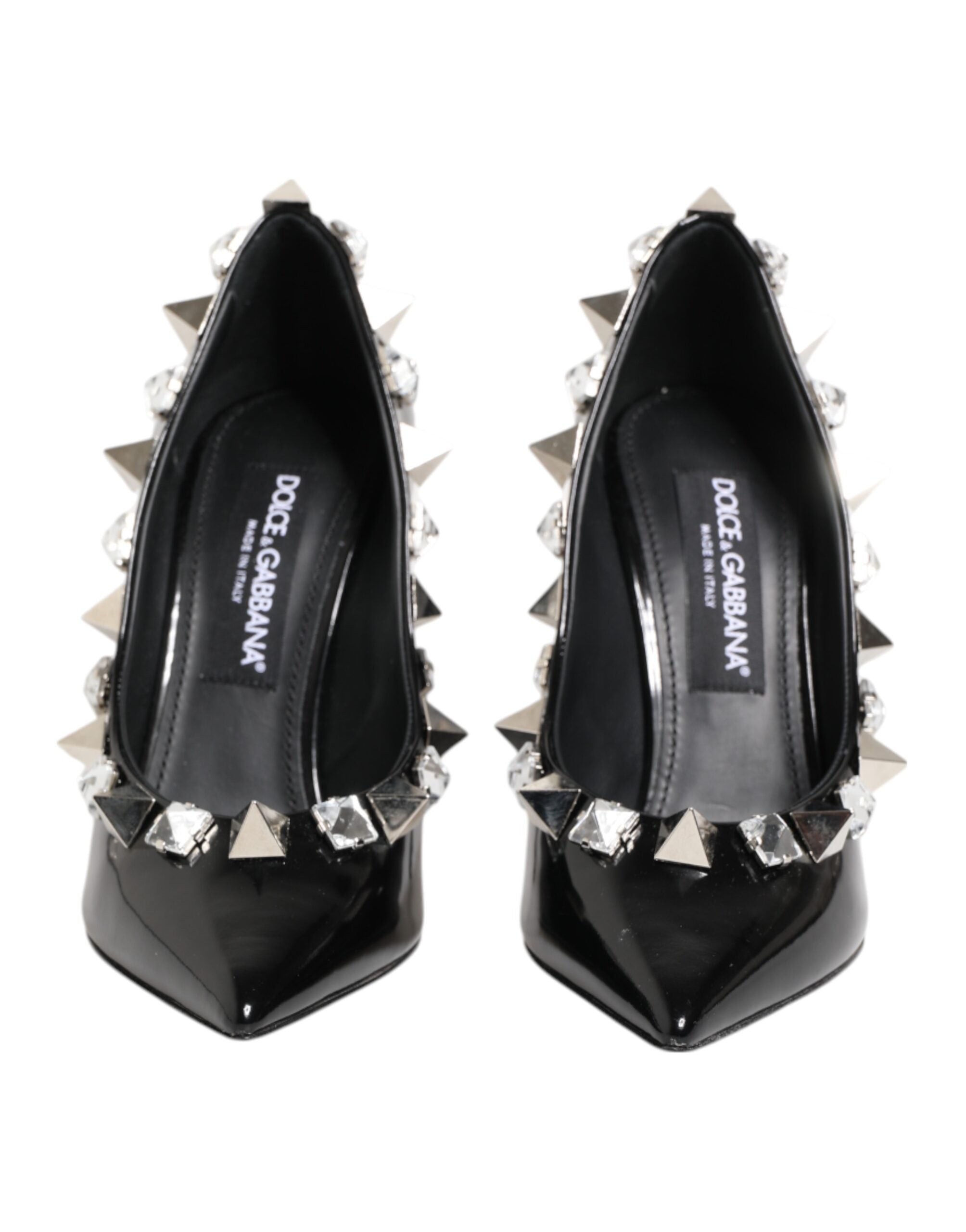 Dolce & Gabbana Black Crystal Studded Stiletto Pumps Shoes