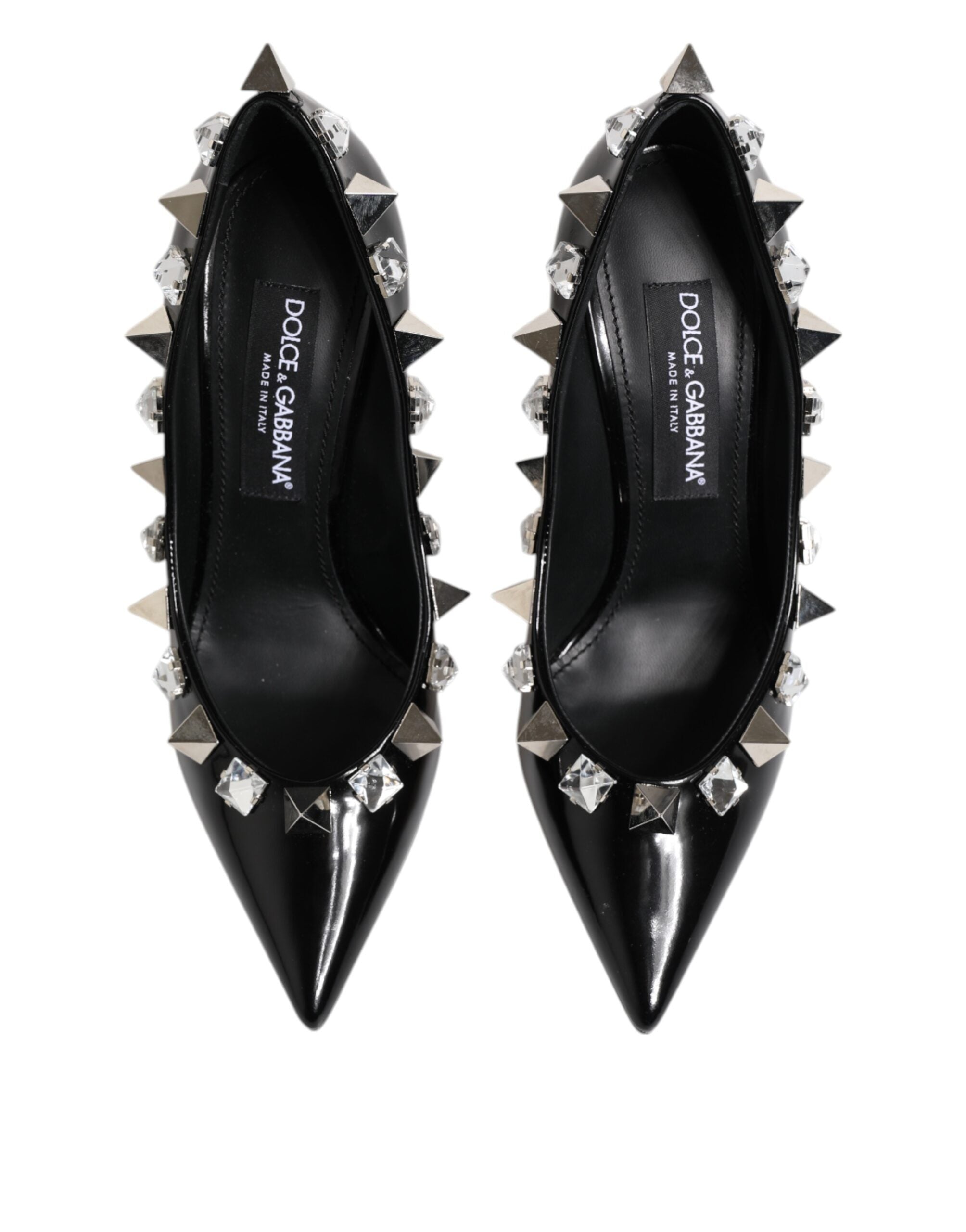 Dolce & Gabbana Black Crystal Studded Stiletto Pumps Shoes