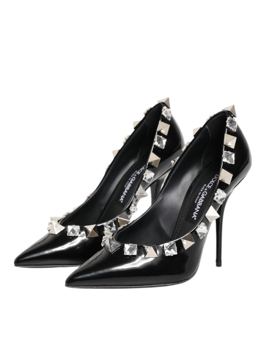 Dolce & Gabbana Black Crystal Studded Stiletto Pumps Shoes