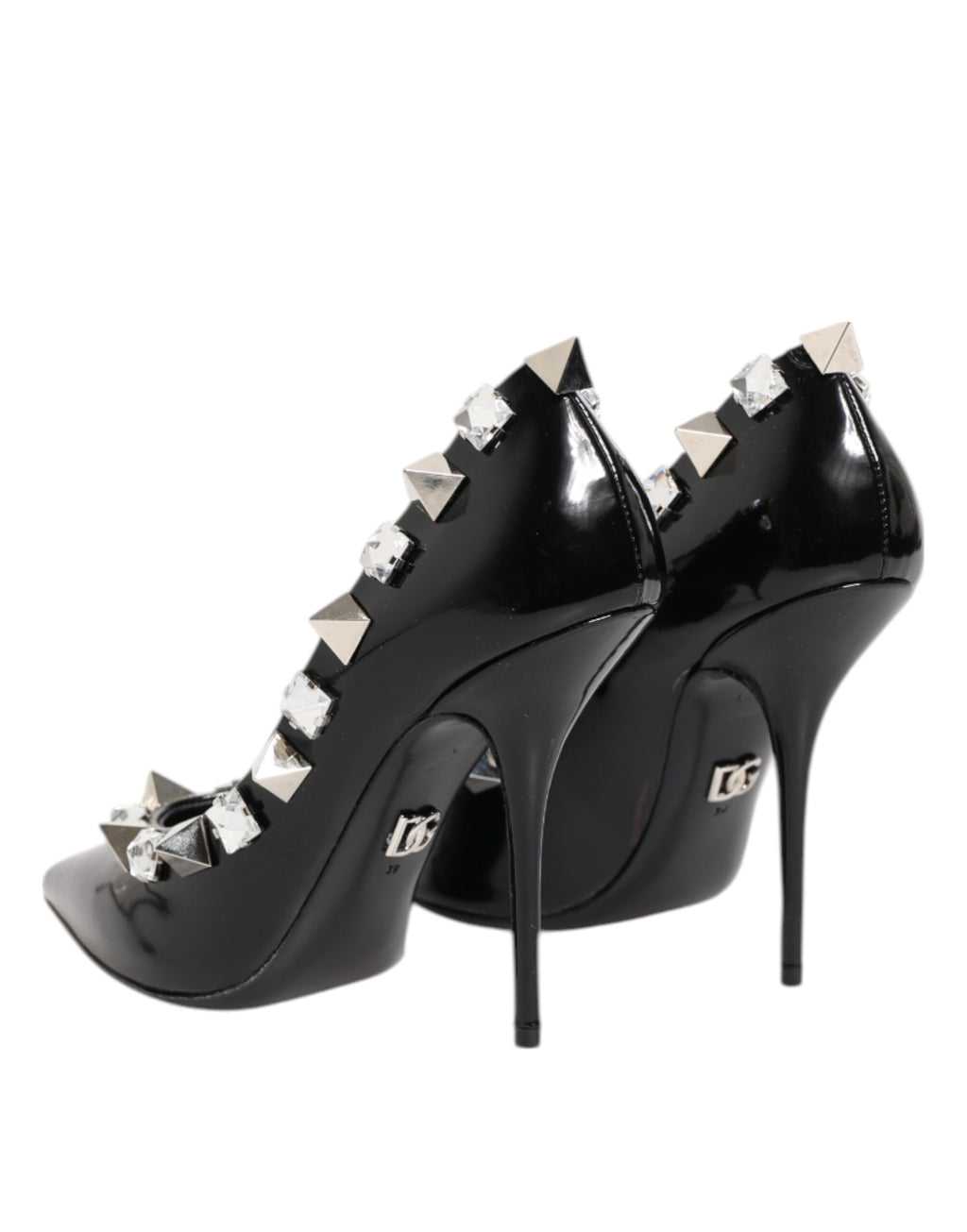 Dolce & Gabbana Black Crystal Studded Stiletto Pumps Shoes
