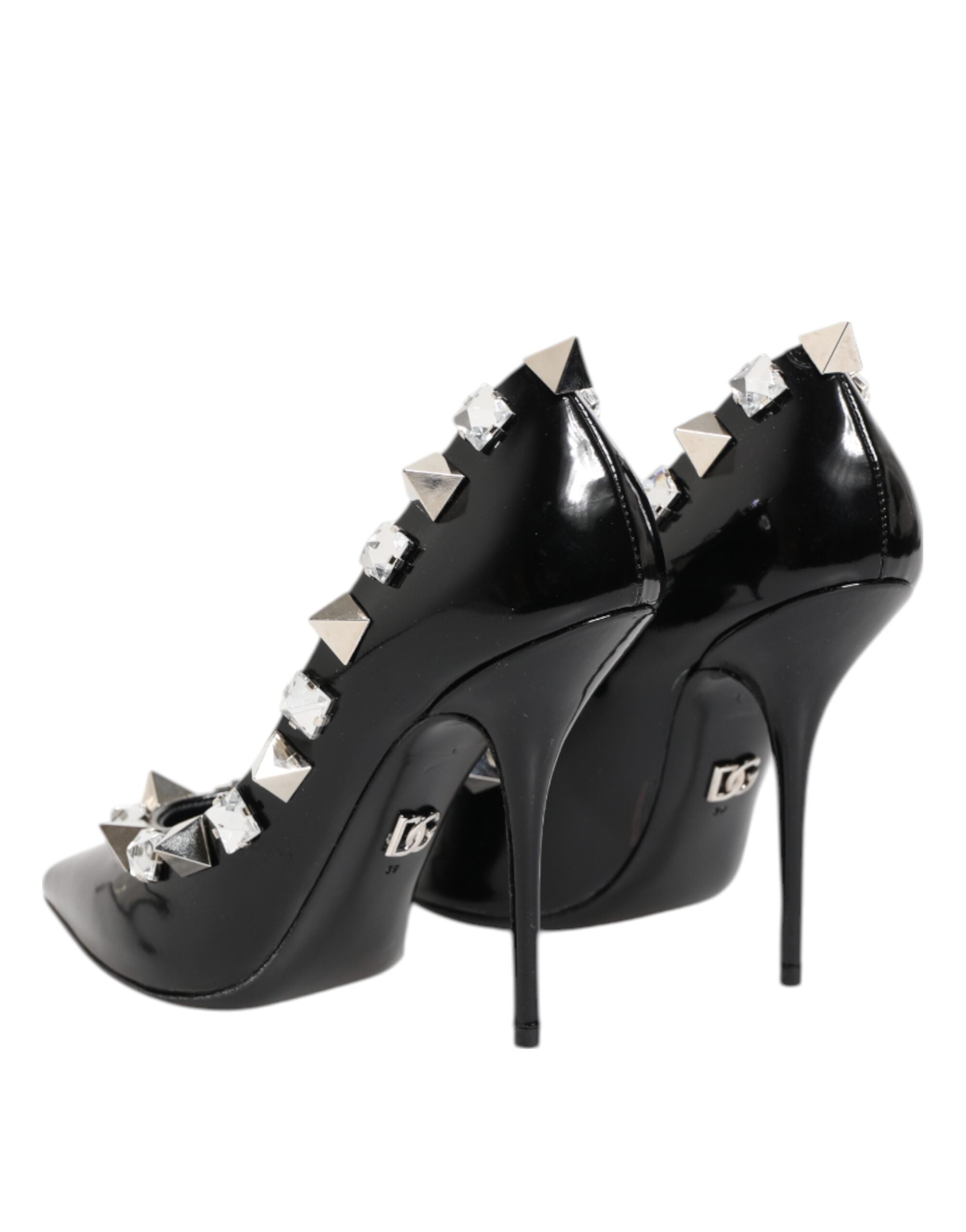 Dolce & Gabbana Black Crystal Studded Stiletto Pumps Shoes