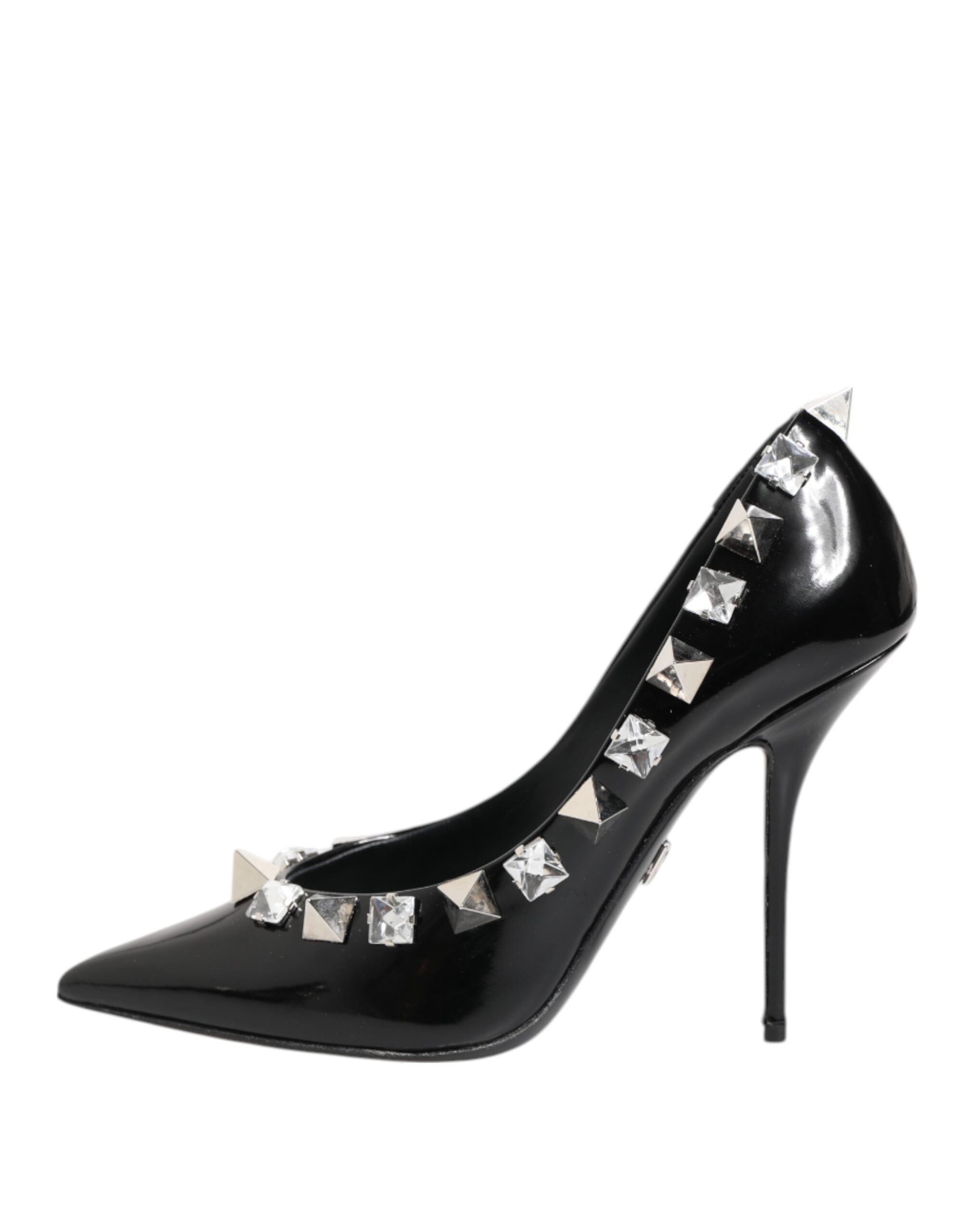 Dolce & Gabbana Black Crystal Studded Stiletto Pumps Shoes