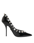 Dolce & Gabbana Black Crystal Studded Stiletto Pumps Shoes