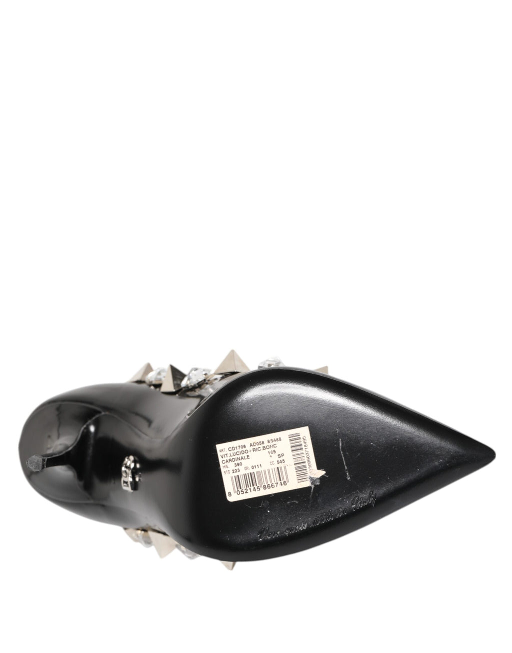 Dolce & Gabbana Black Crystal Studded Stiletto Pumps Shoes