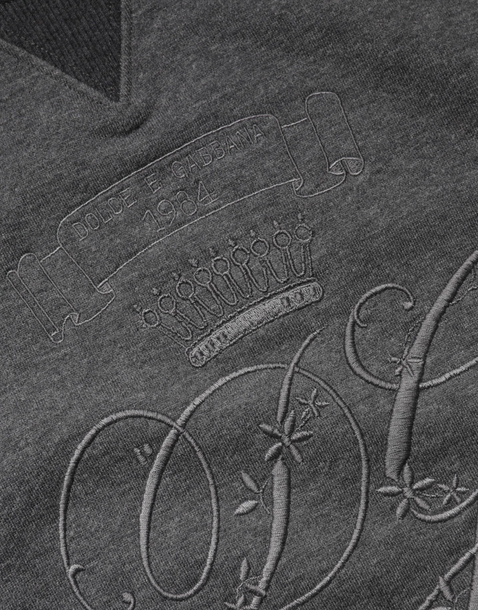 Dolce & Gabbana Grauer DG Logo-Pullover mit Stickerei