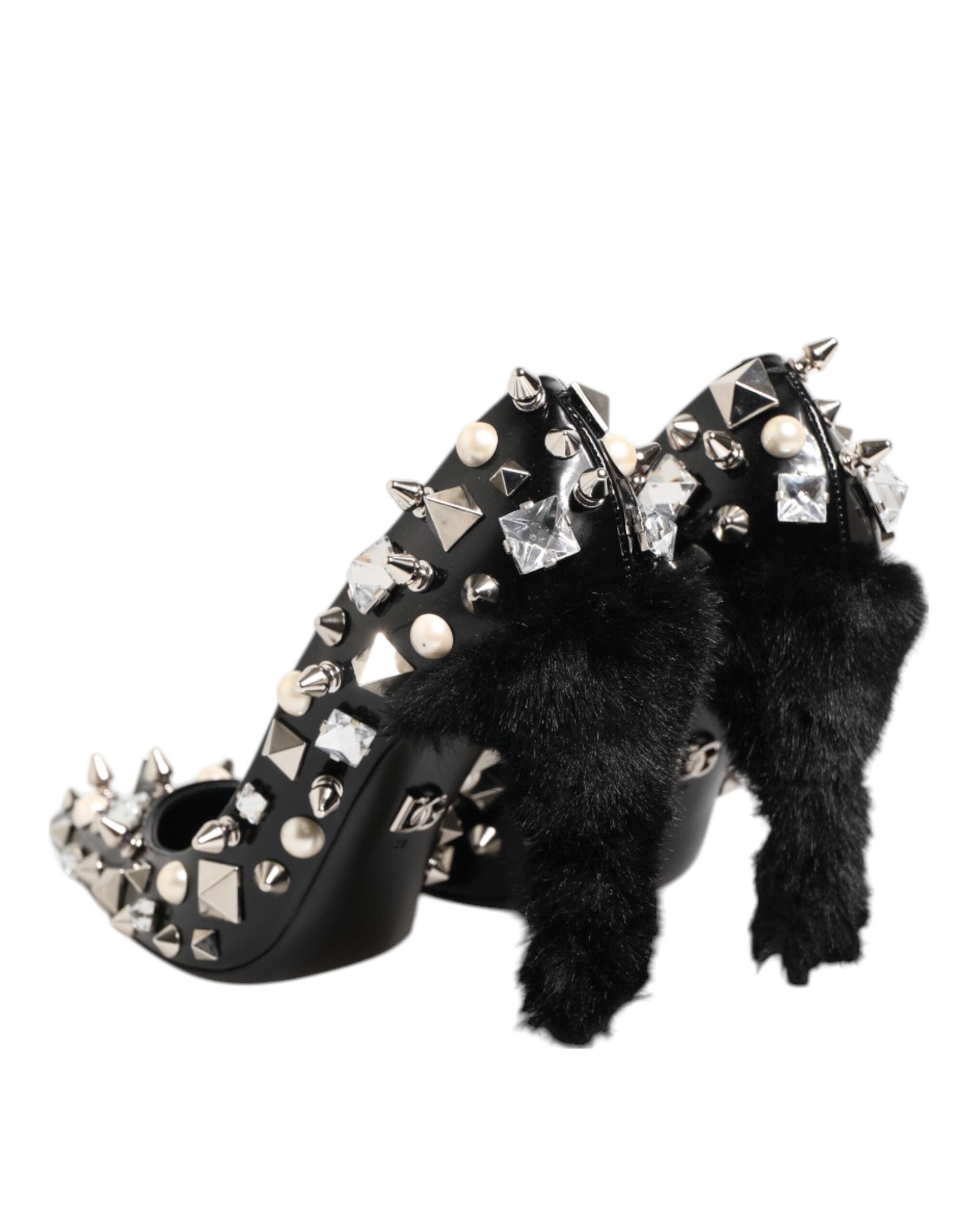 Dolce & Gabbana Schwarz Kristalle Nieten Stiletto Pumps Schuhe