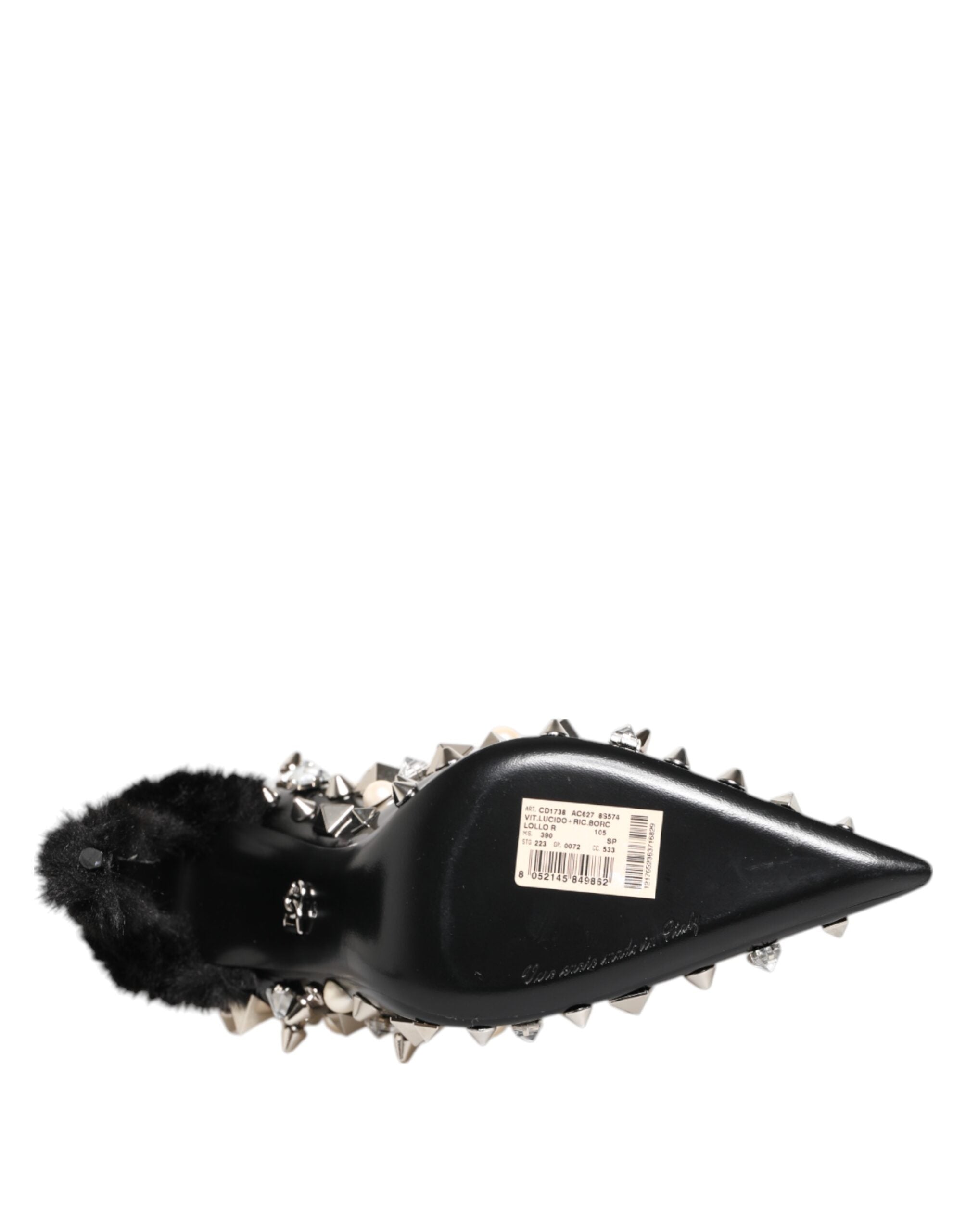 Dolce & Gabbana Schwarz Kristalle Nieten Stiletto Pumps Schuhe