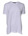 Dolce & Gabbana Weißes T-Shirt mit Rundhalsausschnitt aus Baumwolle Goodluck 2022