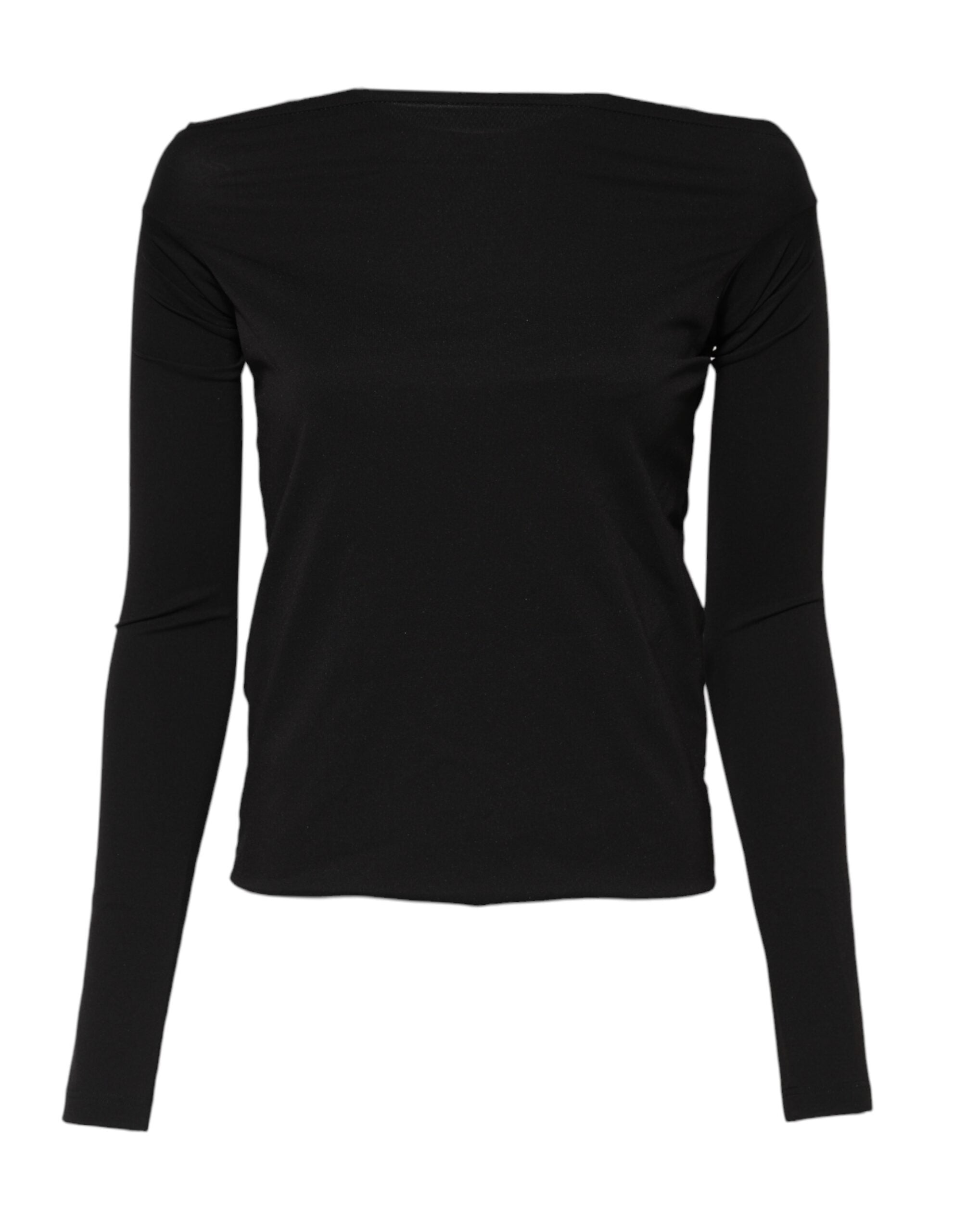 Dolce & Gabbana Schwarzer Wollpullover mit Rundhalsausschnitt und Shrug