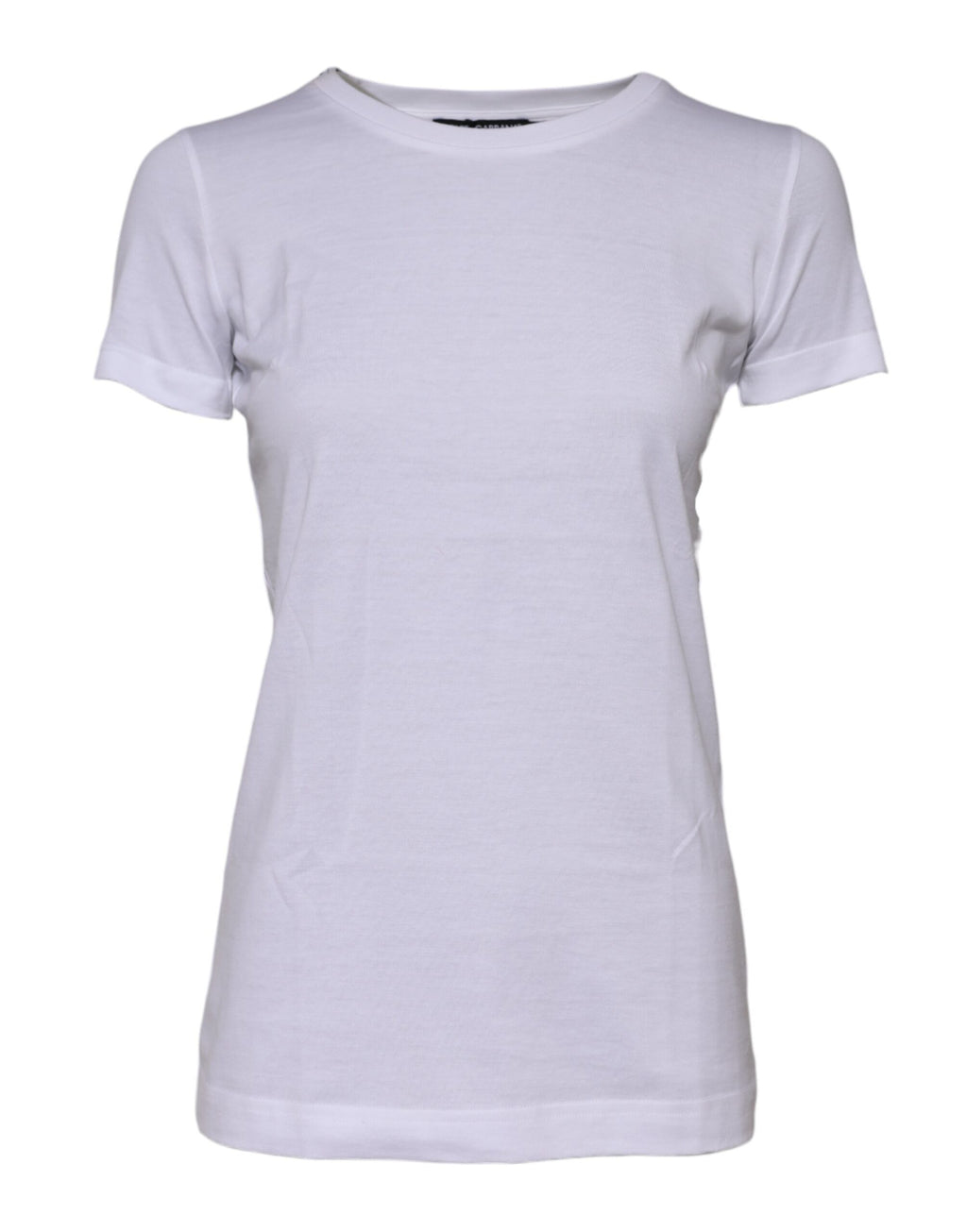Dolce & Gabbana Weißes Baumwoll-T-Shirt mit Rundhalsausschnitt und kurzen Ärmeln