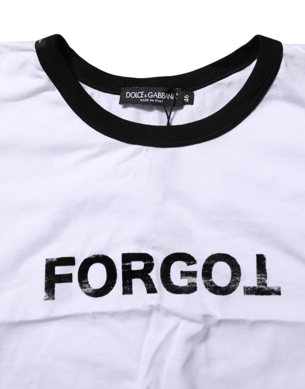 Dolce & Gabbana Weißes Baumwoll-T-Shirt mit Rundhalsausschnitt und Cropped Top