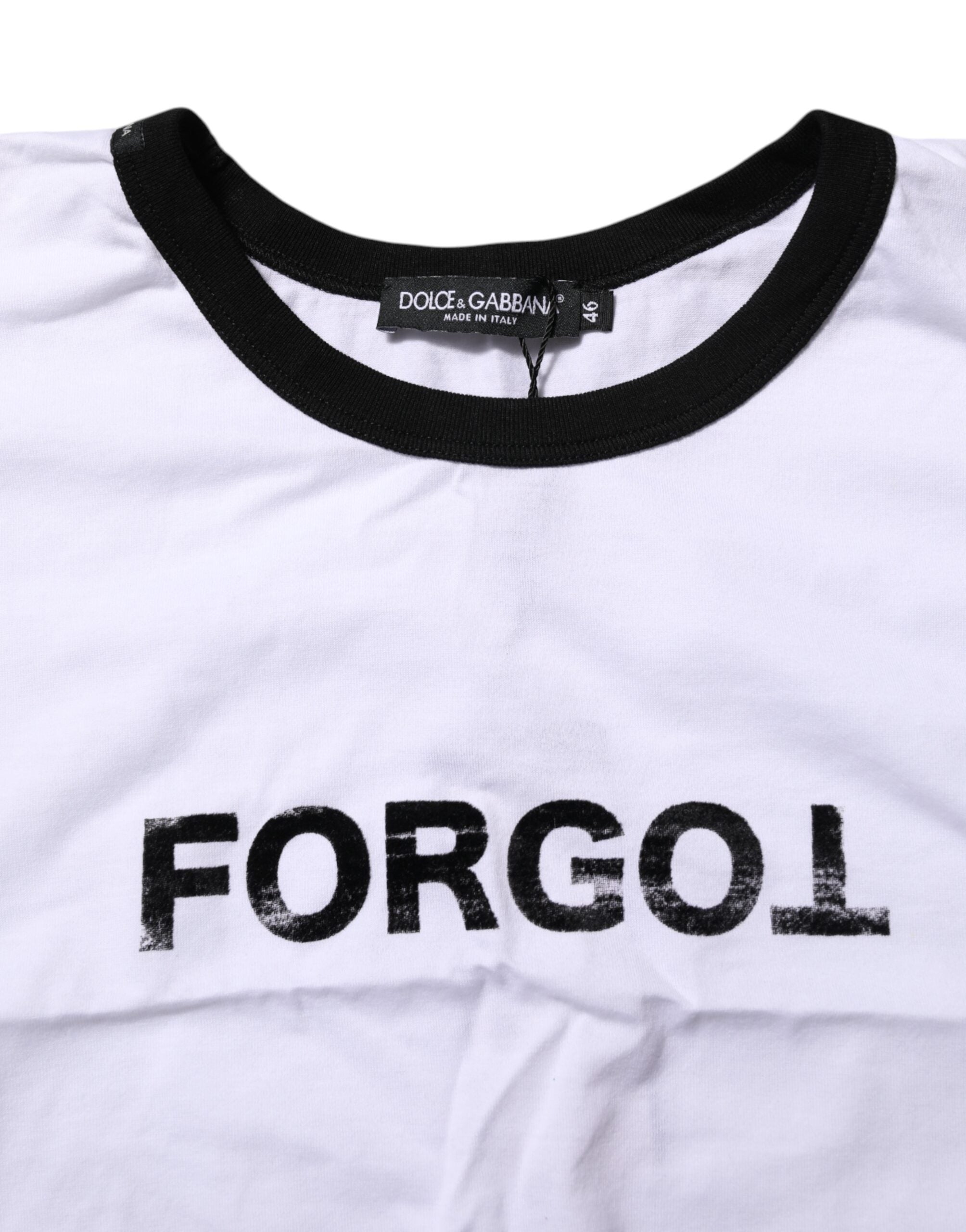 Dolce & Gabbana Weißes Baumwoll-T-Shirt mit Rundhalsausschnitt und Cropped Top