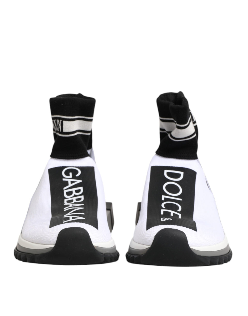 Dolce & Gabbana White Black Sorrento Sock Sneakers Shoes