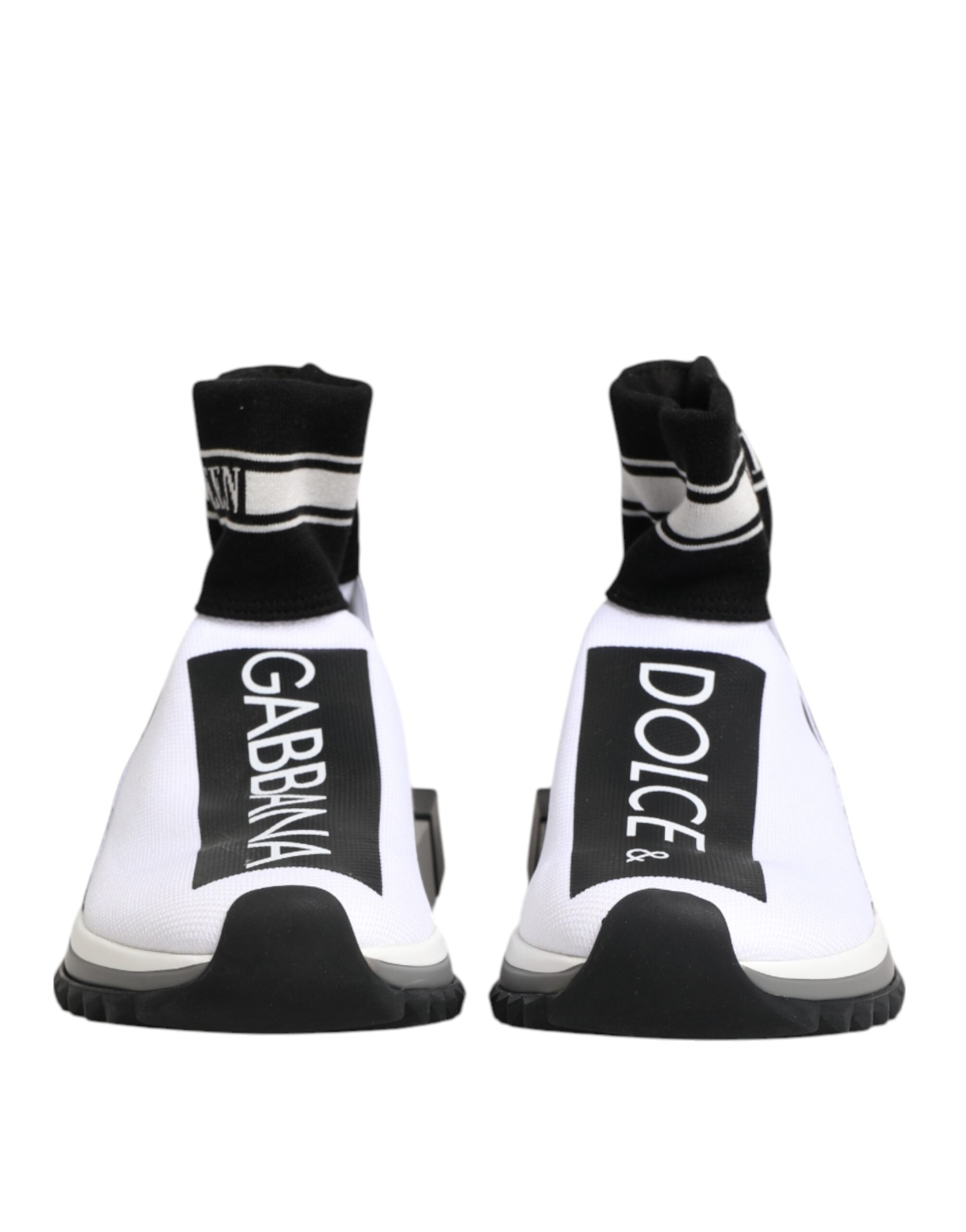 Dolce & Gabbana White Black Sorrento Sock Sneakers Shoes