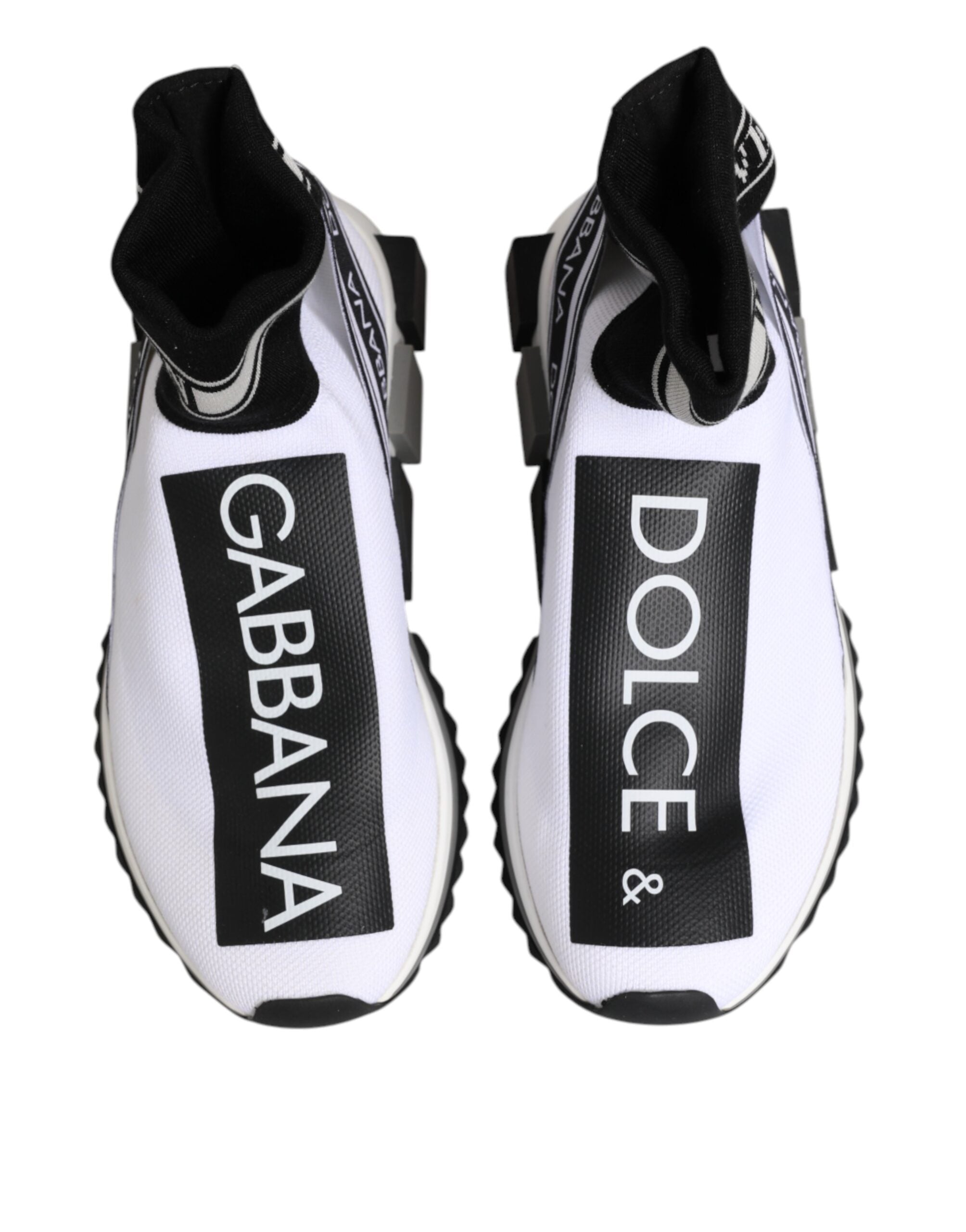 Dolce & Gabbana White Black Sorrento Sock Sneakers Shoes