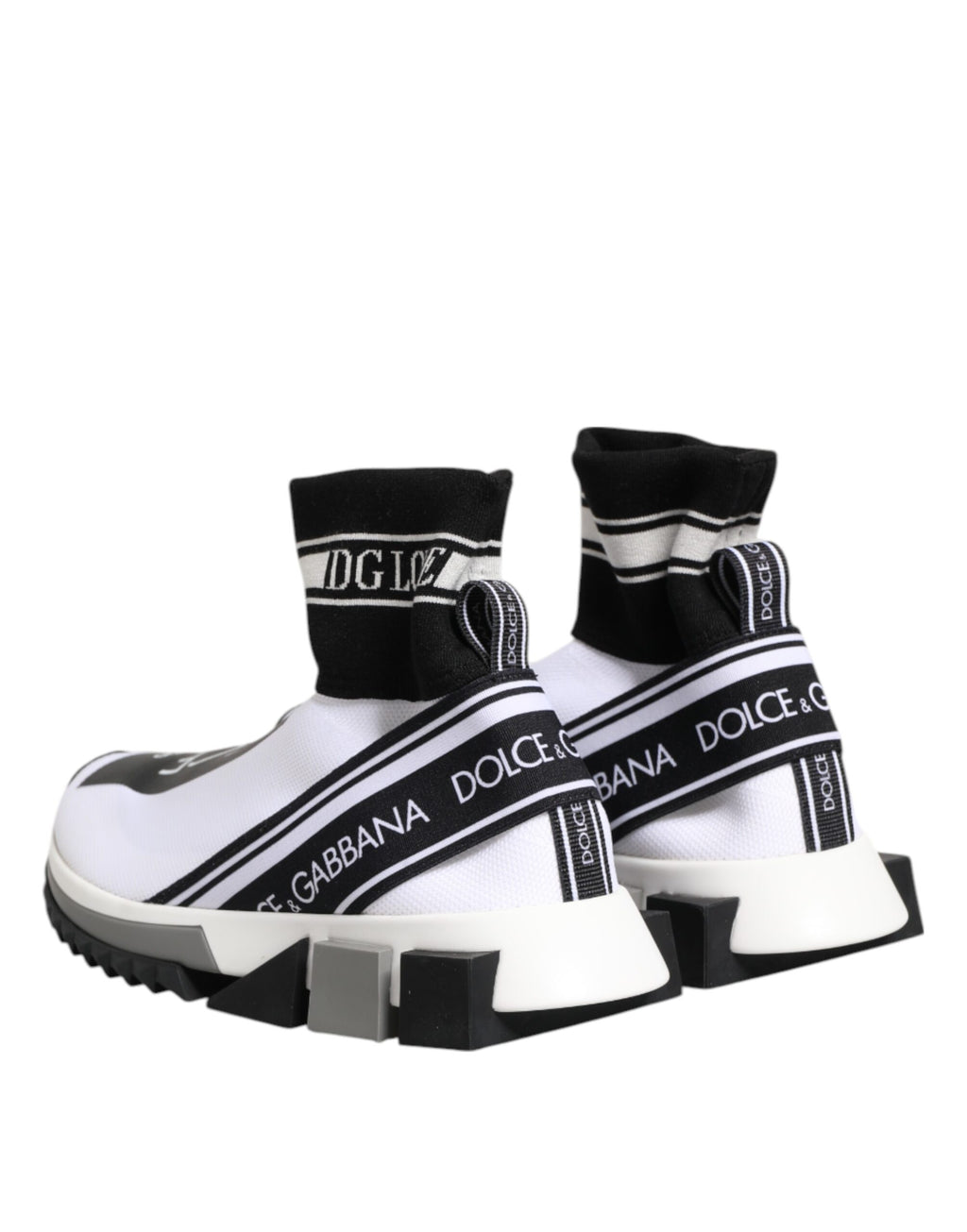 Dolce & Gabbana White Black Sorrento Sock Sneakers Shoes