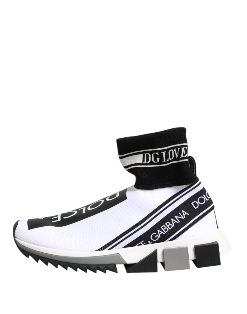 Dolce & Gabbana White Black Sorrento Sock Sneakers Shoes